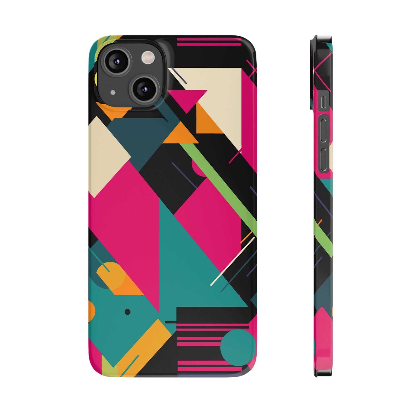 80s / 90s RETRO GEOMETRIC PATTERN | Slim iPhone Case - Trovvve