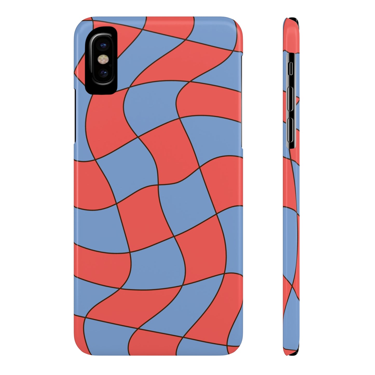 RETRO WAVY CHECKERBOARD | Slim iPhone Case - Trovvve