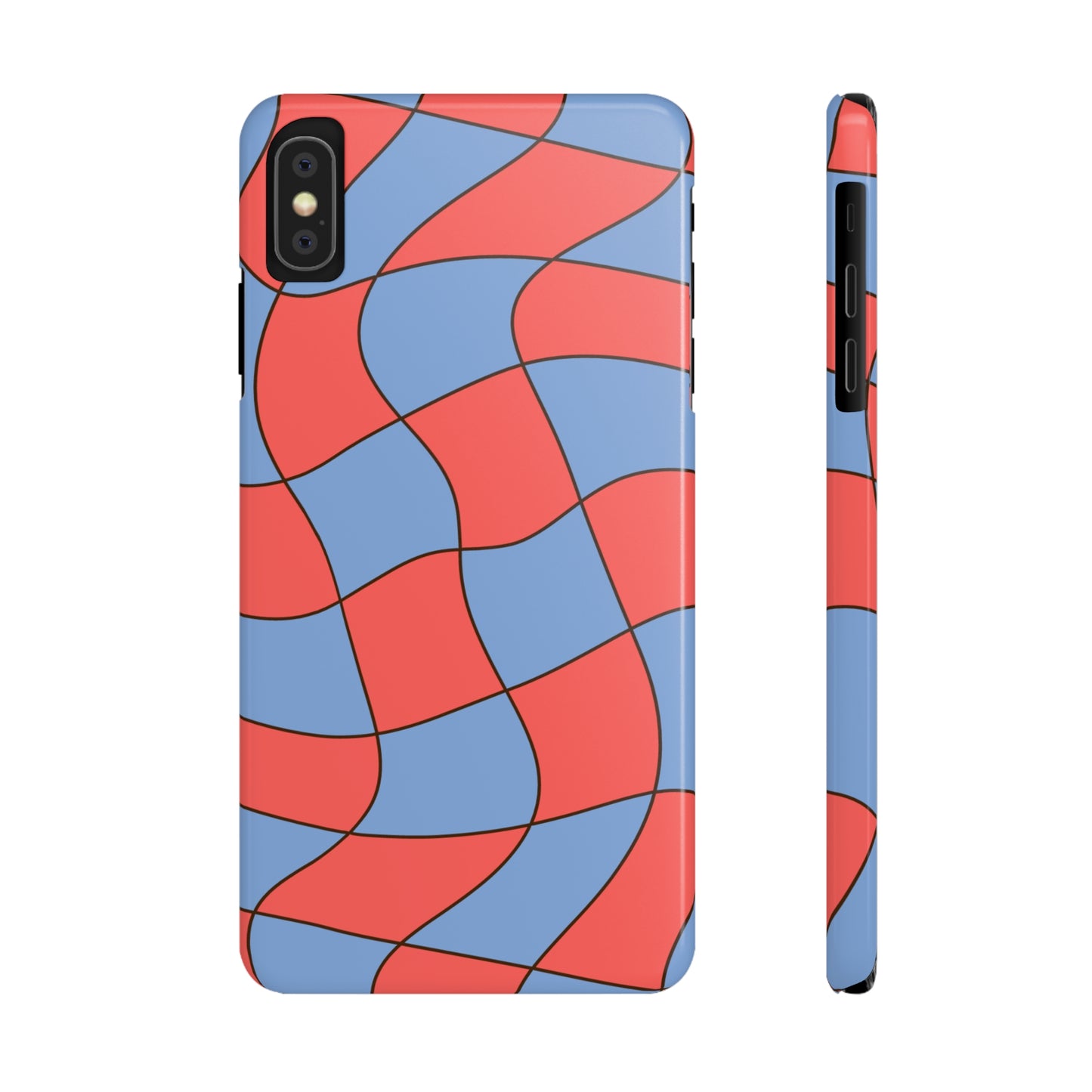 RETRO WAVY CHECKERBOARD | Slim iPhone Case - Trovvve