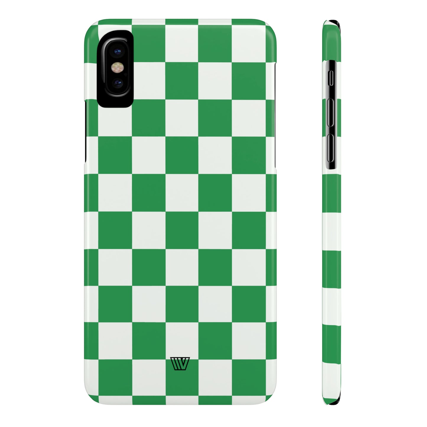 GREEN WHITE CHECKERBOARD | Slim iPhone Case - Trovvve