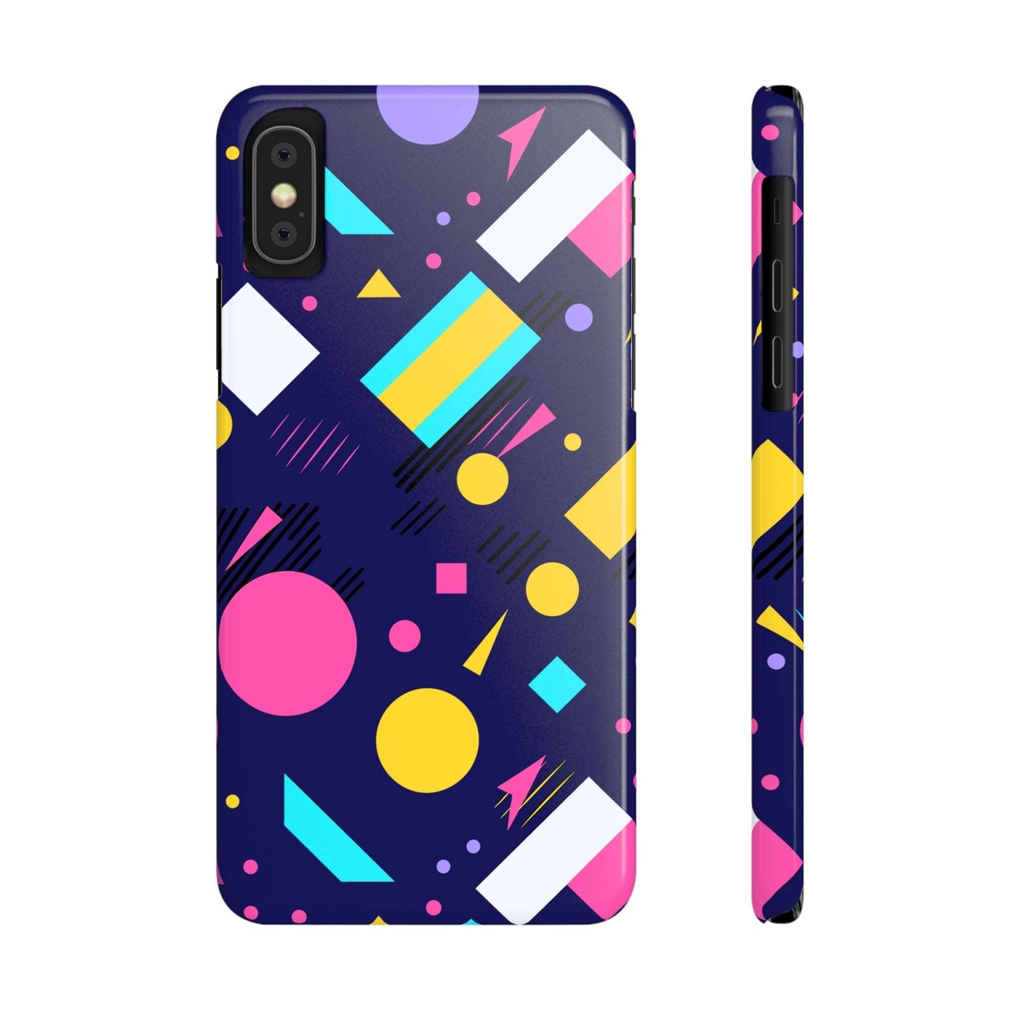 80s / 90s RETRO PATTERN DARK | Slim iPhone Case - Trovvve