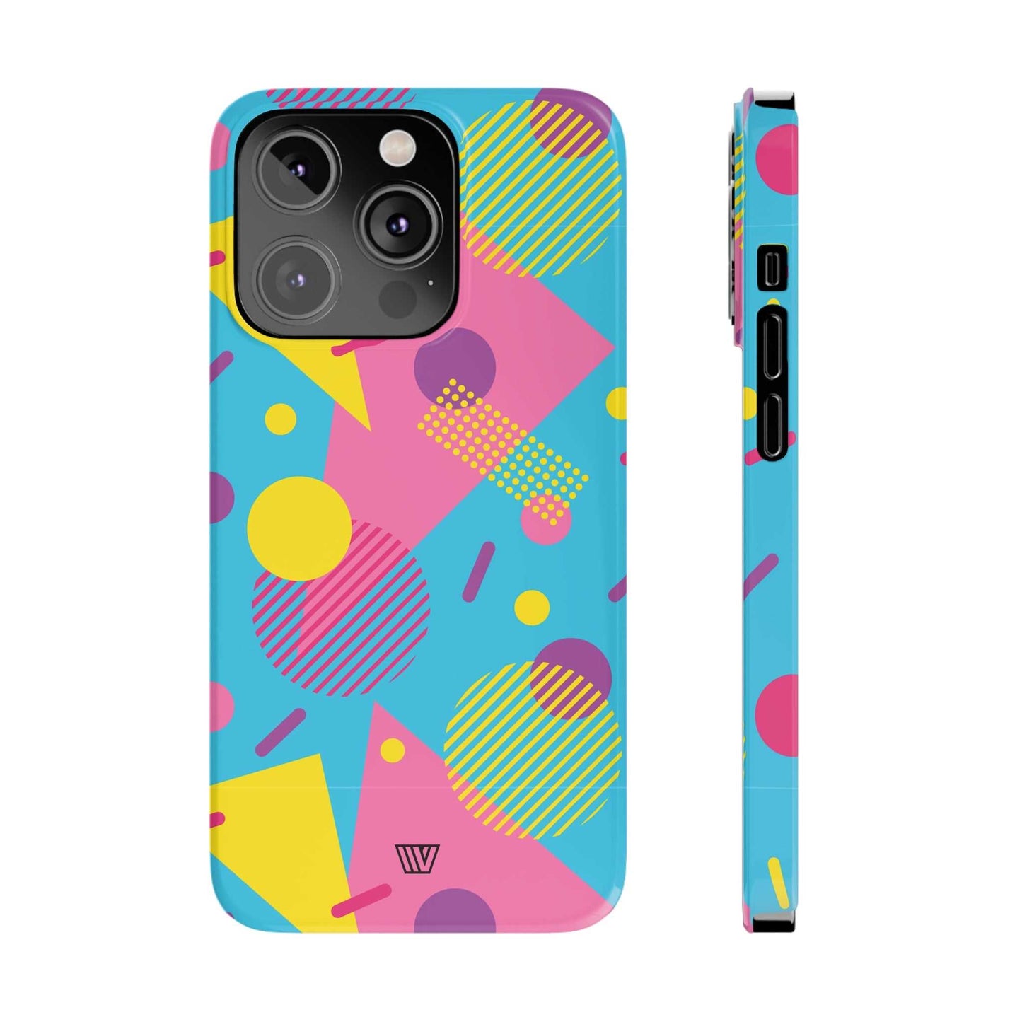 80s / 90s RETO PATTERN LIGHT BLUE | Slim iPhone Case - Trovvve
