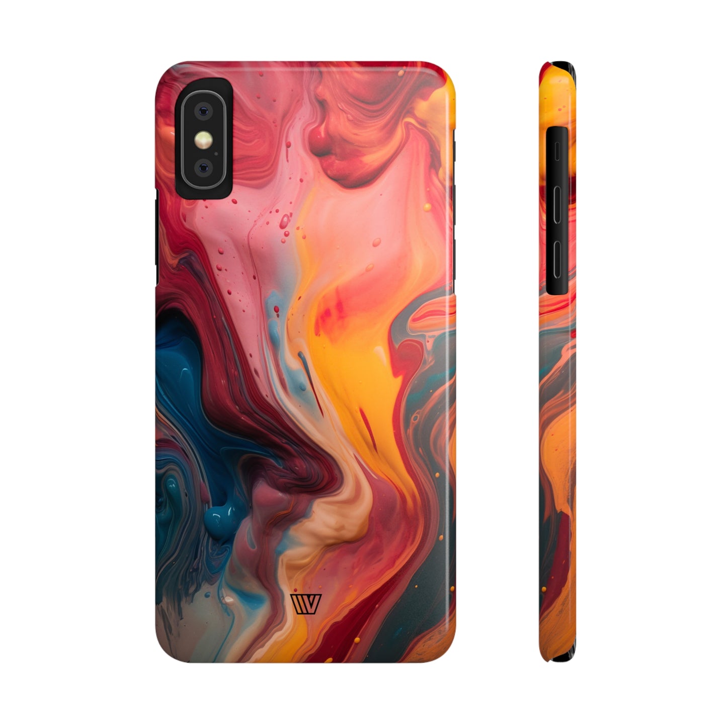 RED ORANGE BLUE SWIRL | Slim iPhone Case - Trovvve