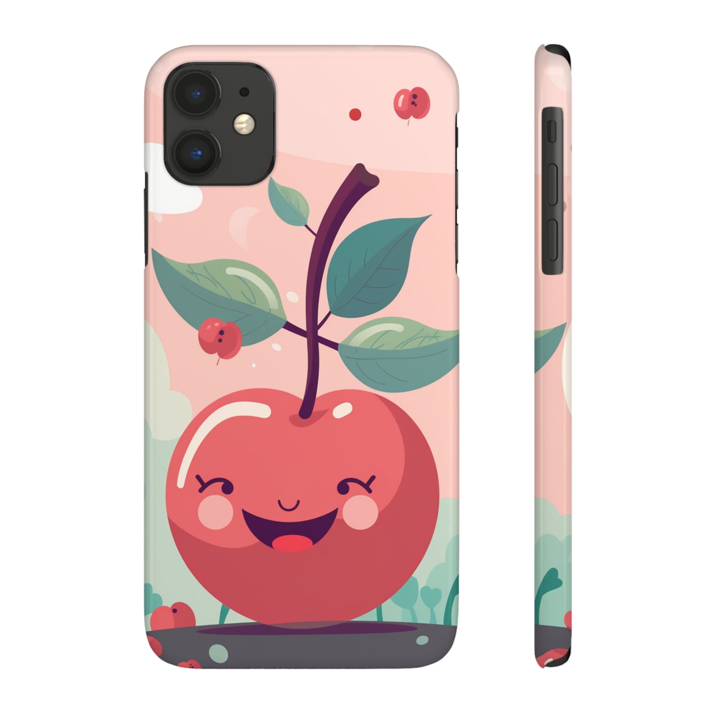CHERRY FRUIT FACE | Slim iPhone Case - Trovvve