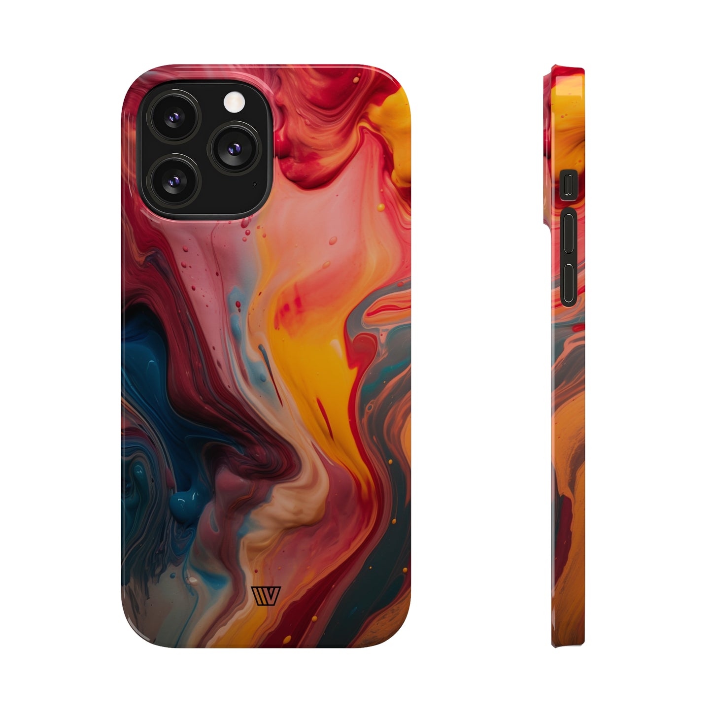 RED ORANGE BLUE SWIRL | Slim iPhone Case - Trovvve