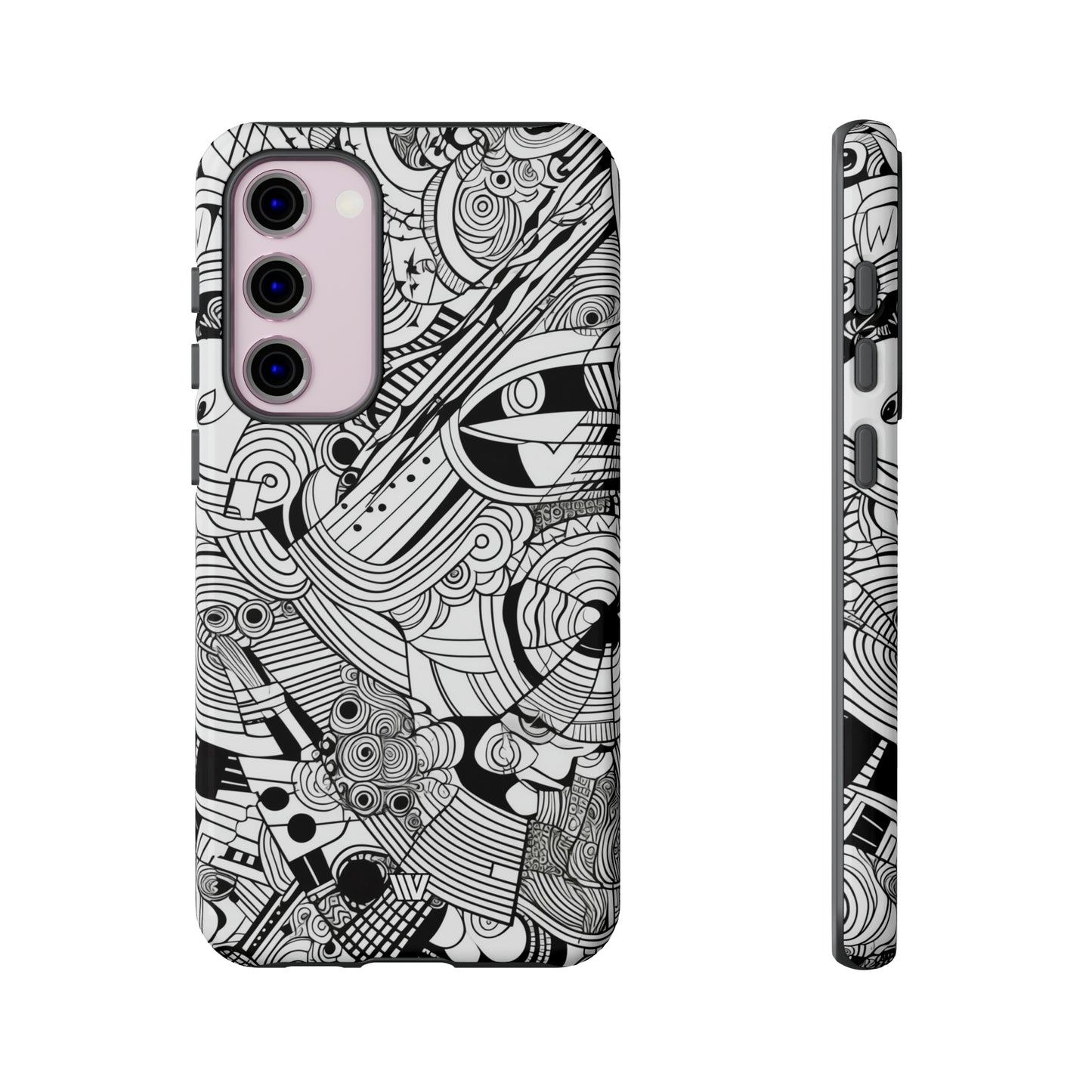 B&W ABSTRACT DOODLE | Tough Phone Case - Trovvve