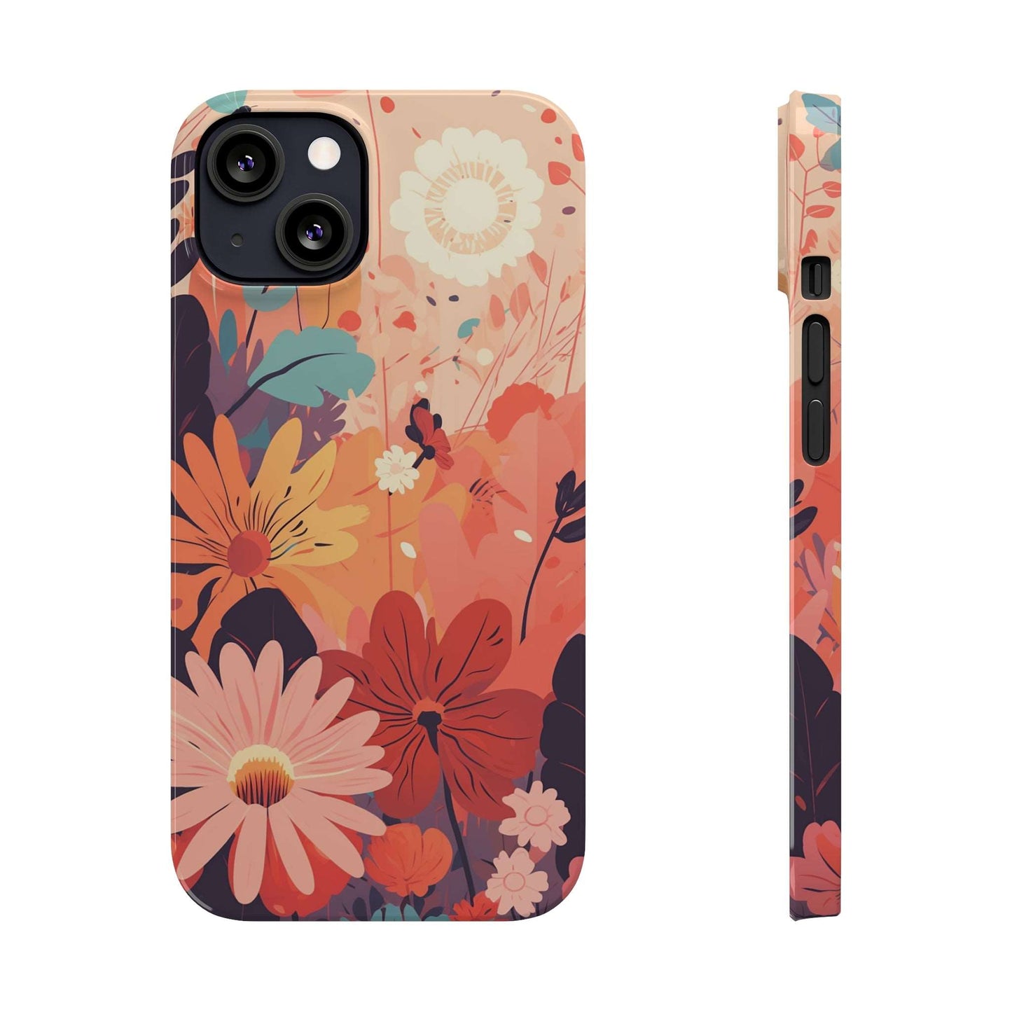 Bright Sunset Flowers | Slim iPhone Case - Trovvve