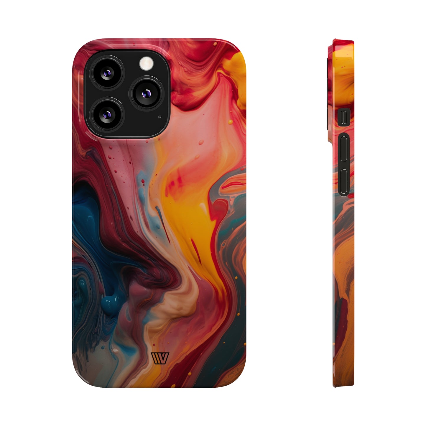 RED ORANGE BLUE SWIRL | Slim iPhone Case - Trovvve