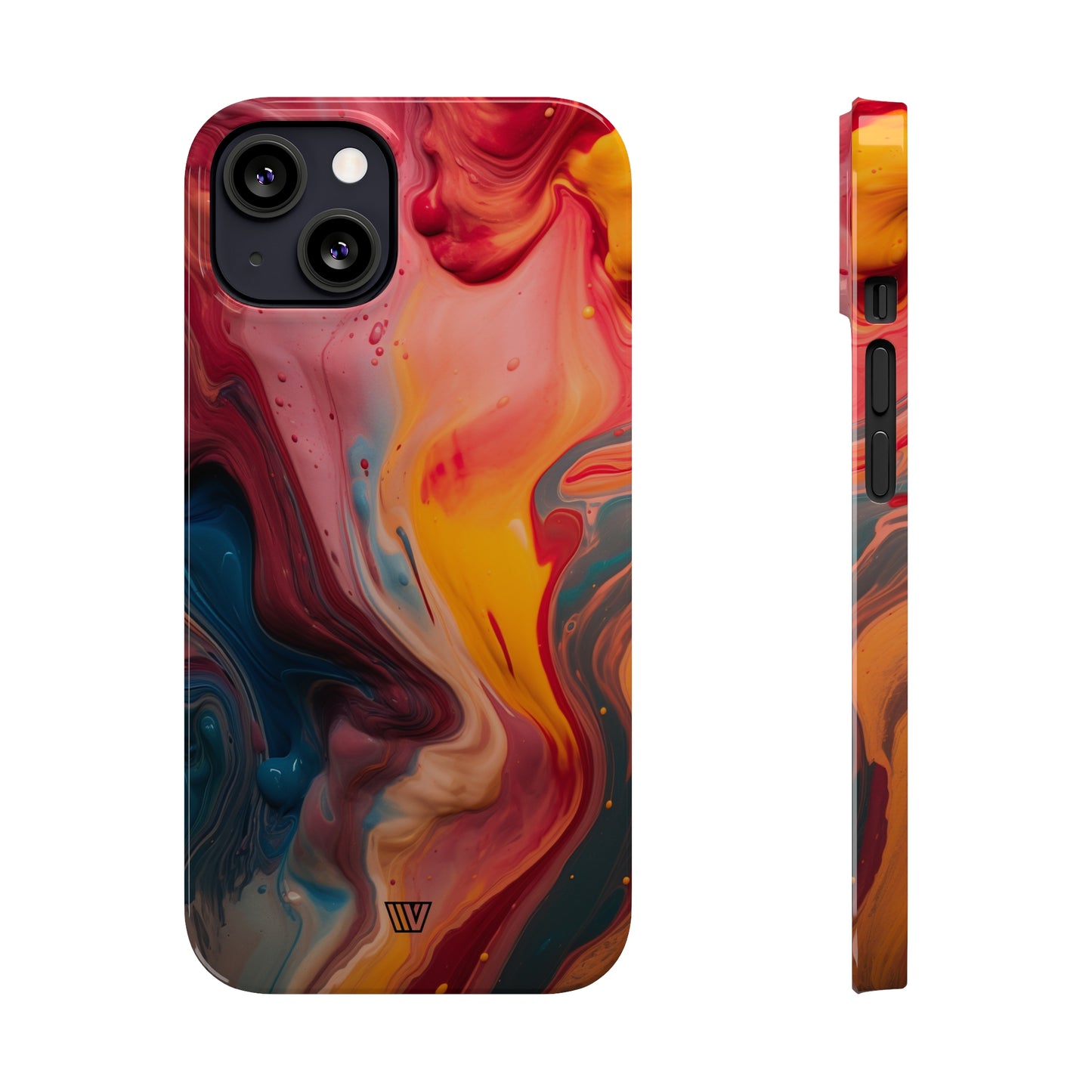 RED ORANGE BLUE SWIRL | Slim iPhone Case - Trovvve