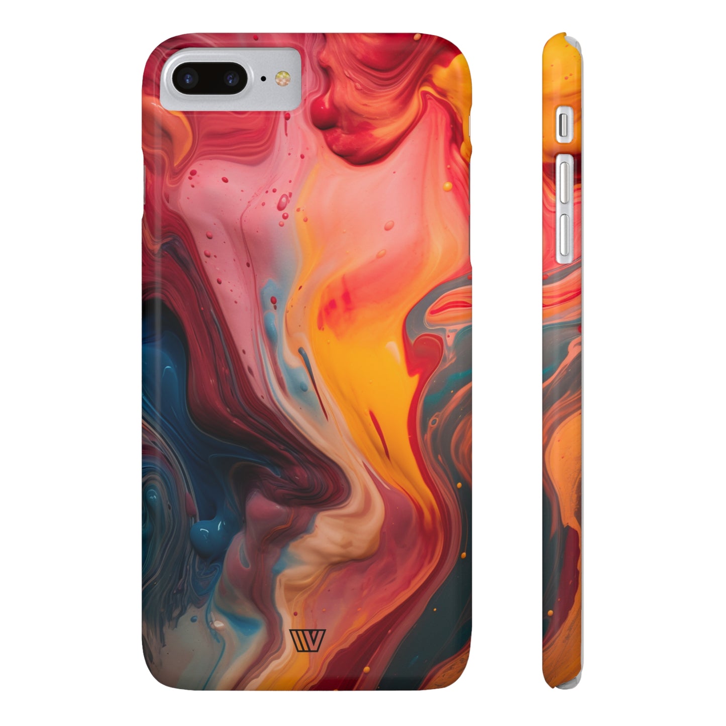 RED ORANGE BLUE SWIRL | Slim iPhone Case - Trovvve