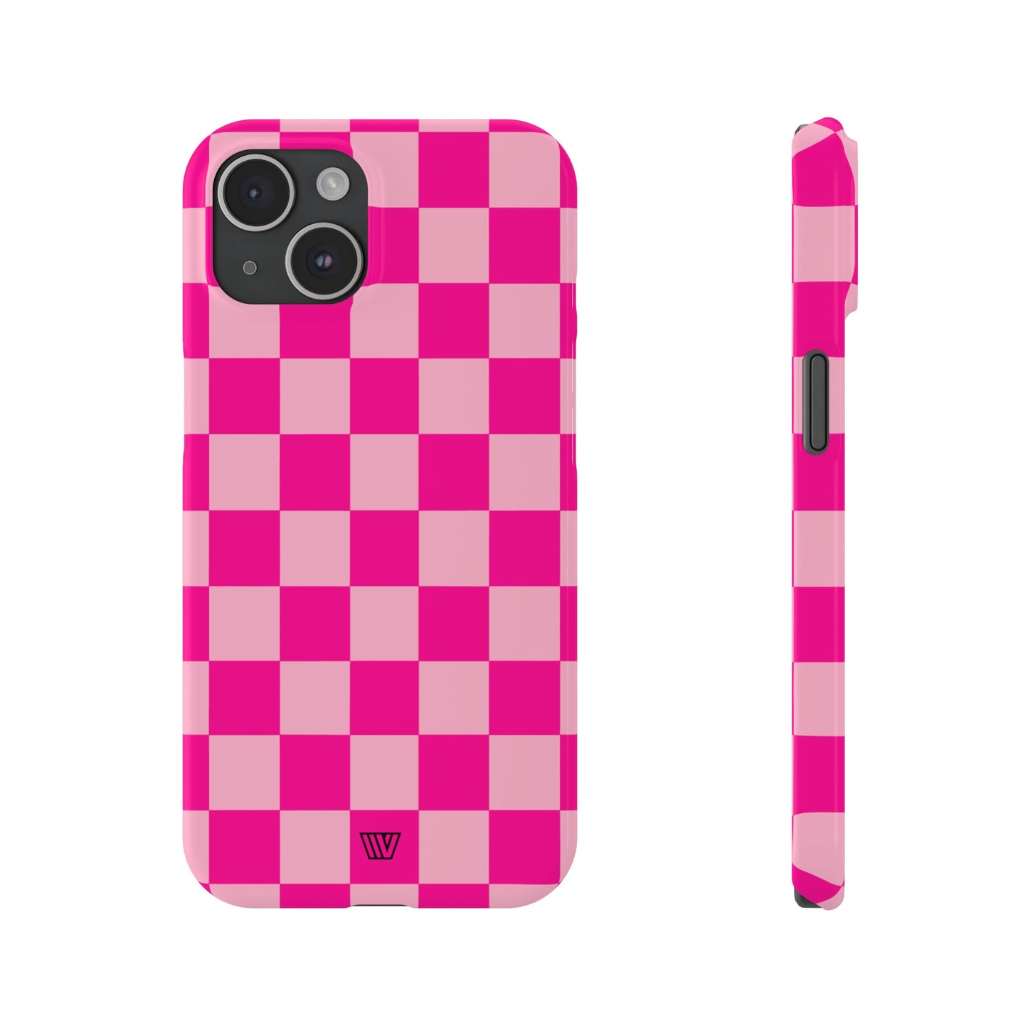 HOT PINK CHECKERBOARD | Slim iPhone Case