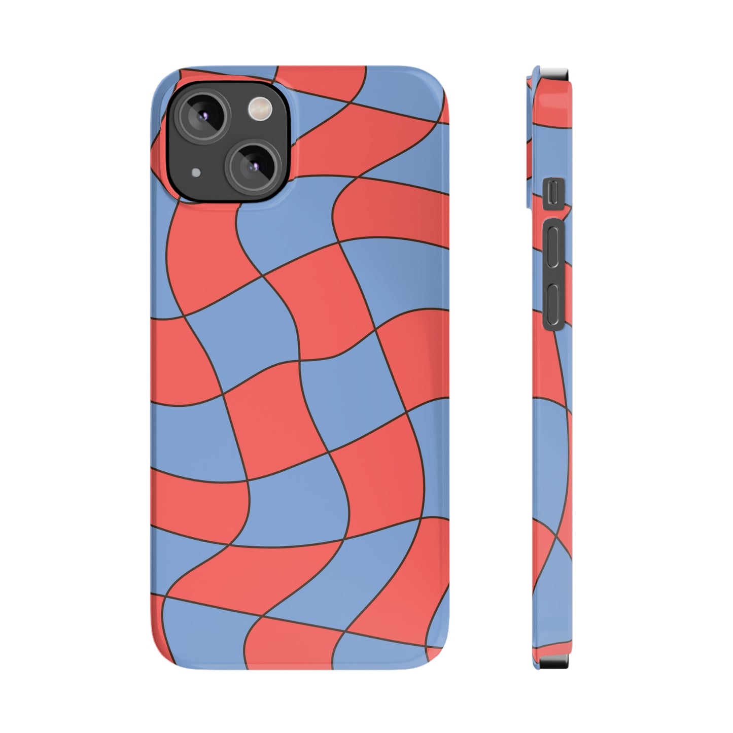RETRO WAVY CHECKERBOARD | Slim iPhone Case - Trovvve