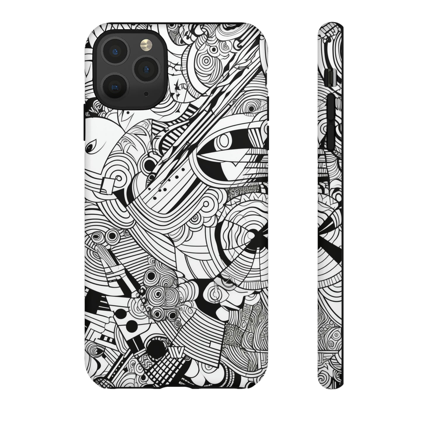 B&W ABSTRACT DOODLE | Tough Phone Case - Trovvve