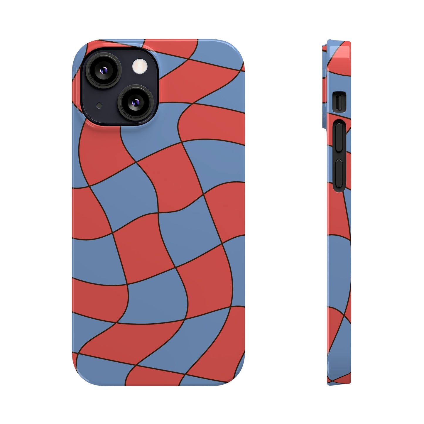 RETRO WAVY CHECKERBOARD | Slim iPhone Case - Trovvve