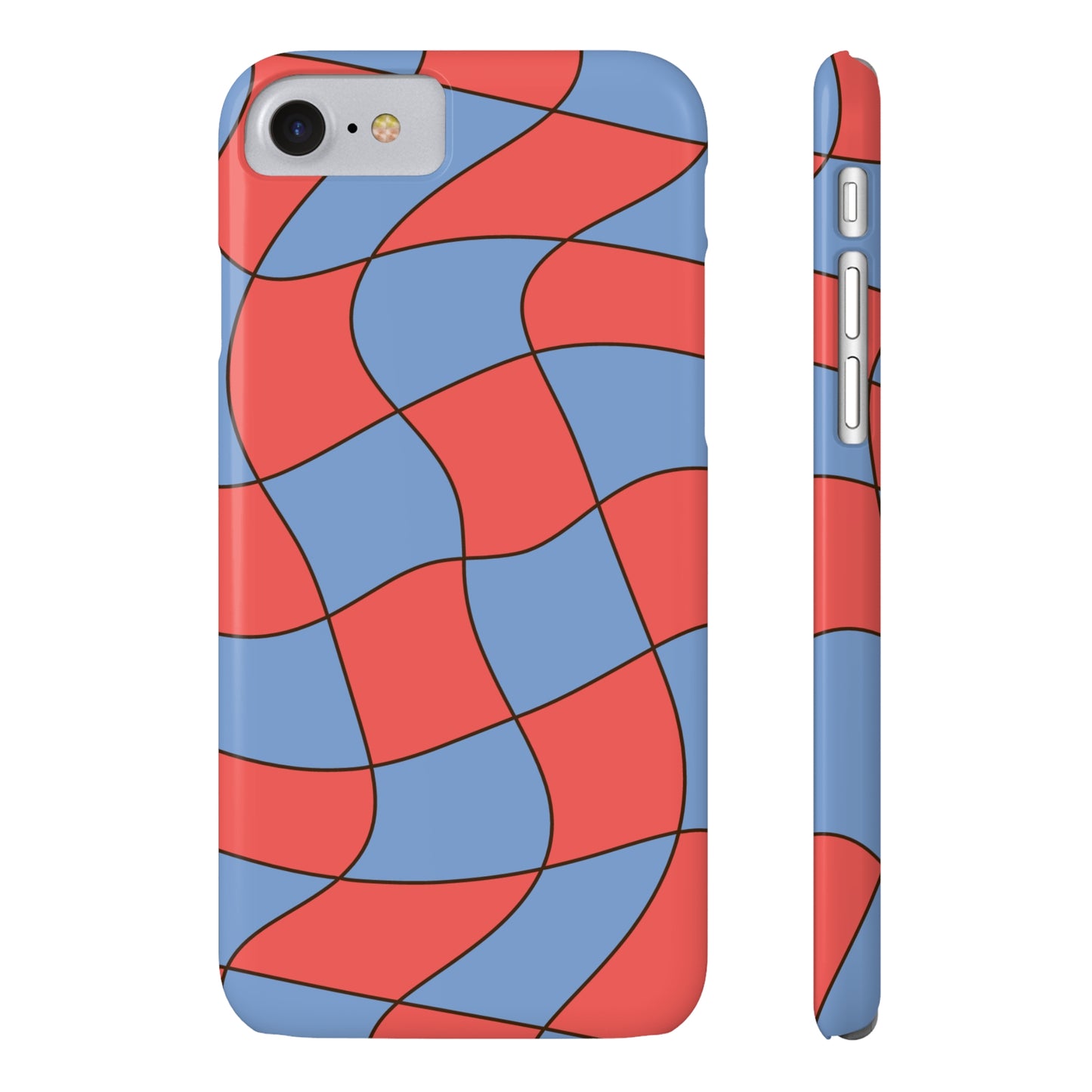 RETRO WAVY CHECKERBOARD | Slim iPhone Case - Trovvve