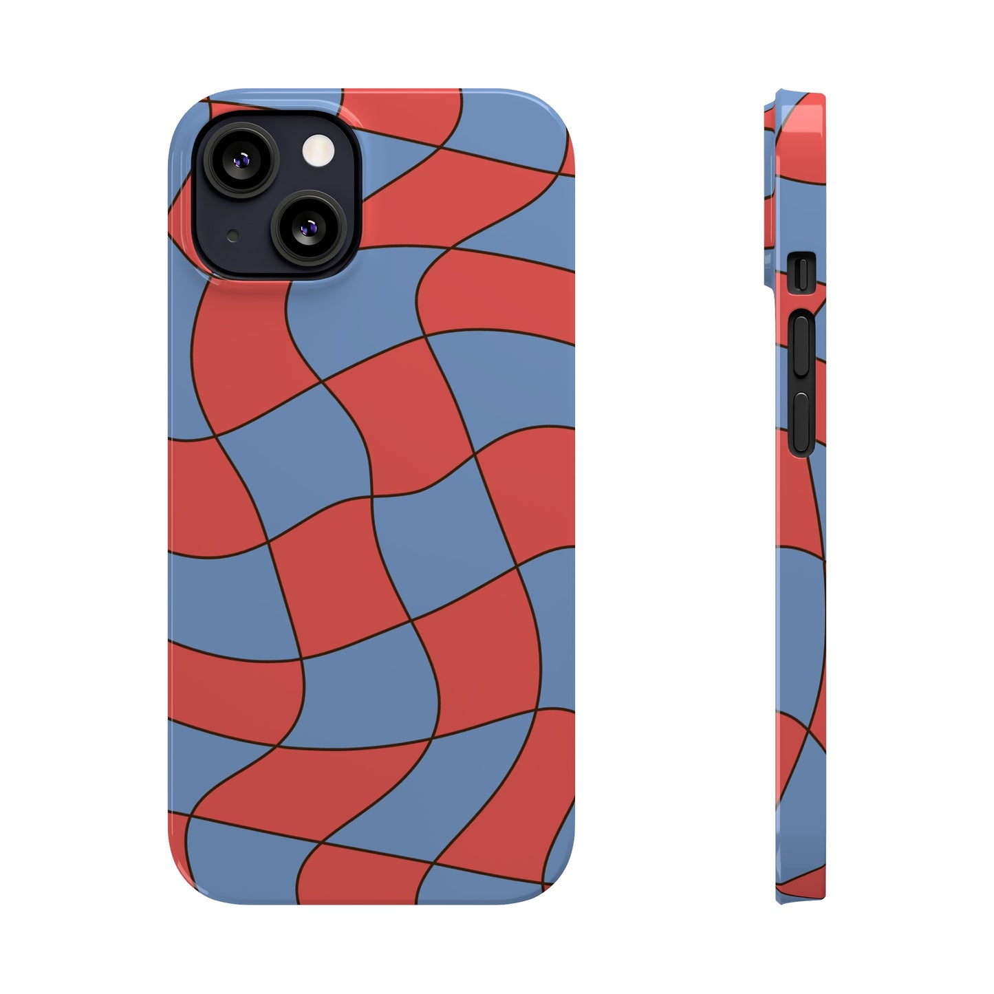 RETRO WAVY CHECKERBOARD | Slim iPhone Case - Trovvve