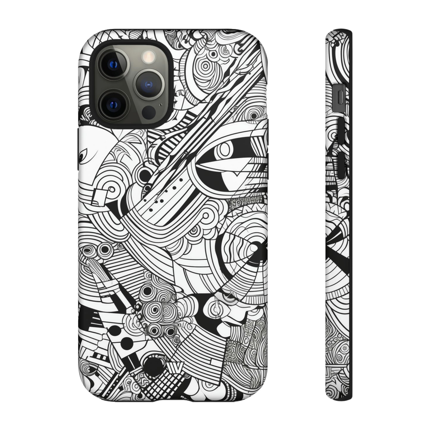 B&W ABSTRACT DOODLE | Tough Phone Case - Trovvve