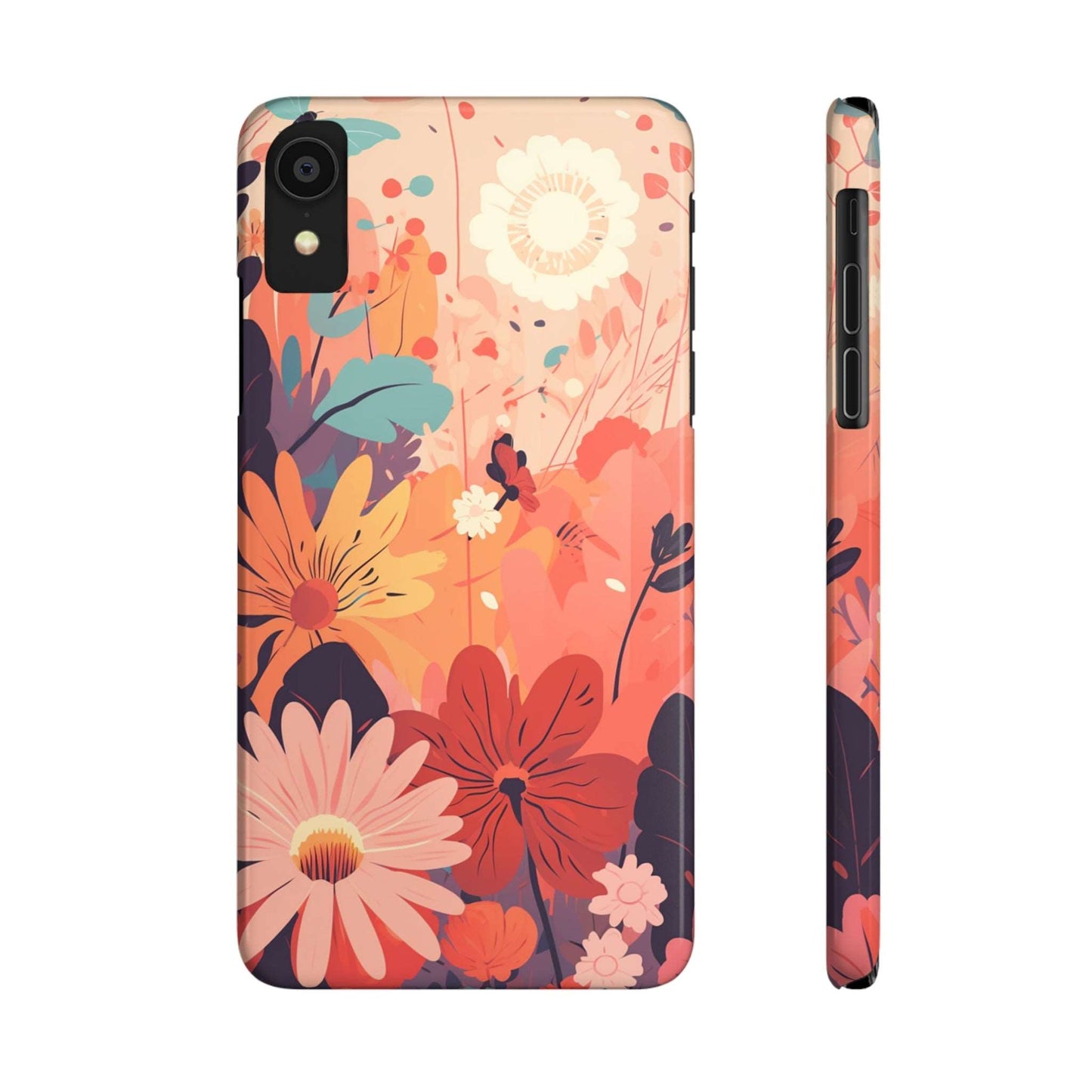 Bright Sunset Flowers | Slim iPhone Case - Trovvve