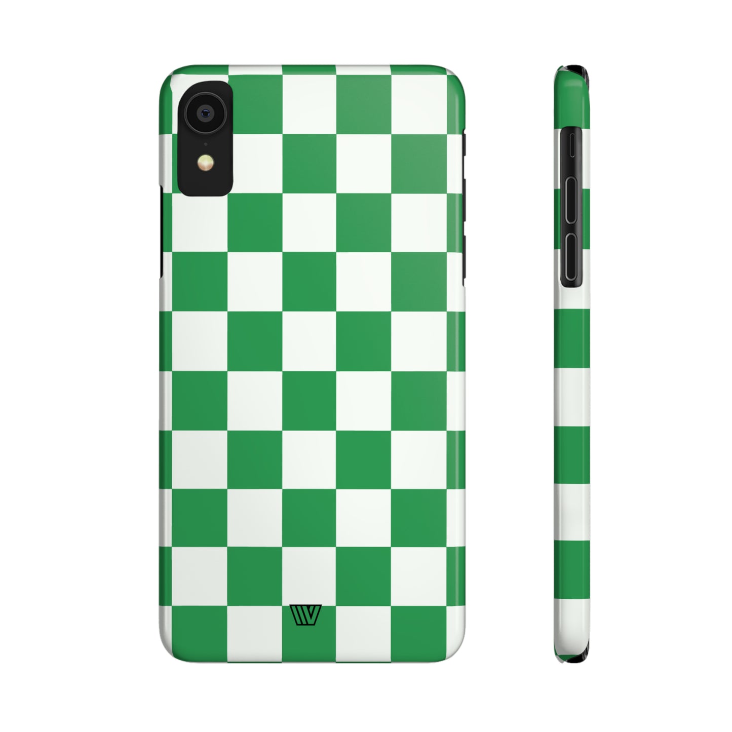 GREEN WHITE CHECKERBOARD | Slim iPhone Case - Trovvve
