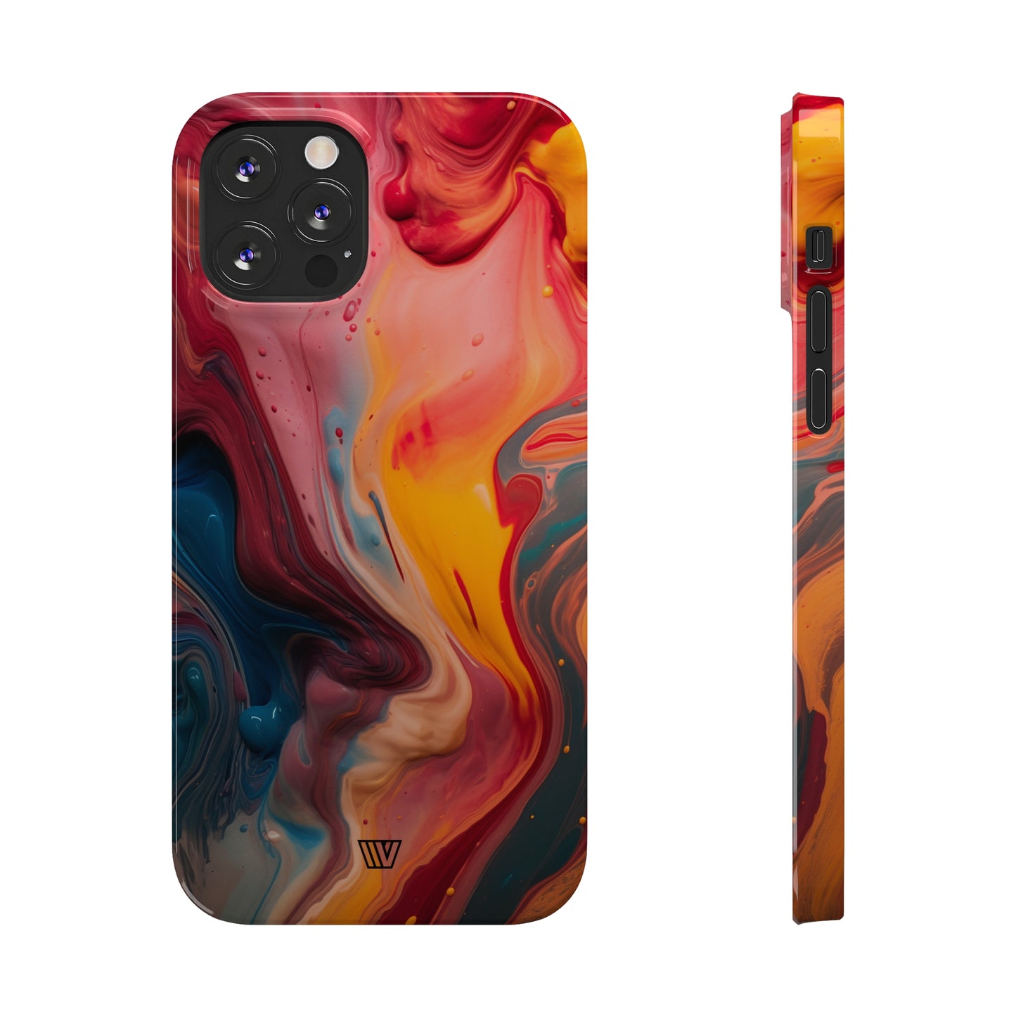 RED ORANGE BLUE SWIRL | Slim iPhone Case - Trovvve