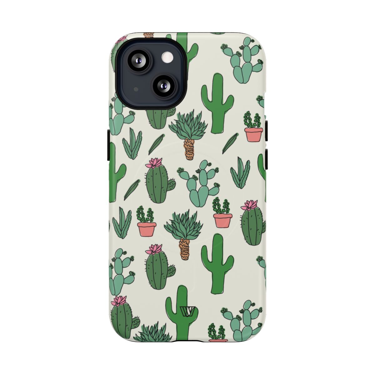 Cactus Doodles MagSafe Tough iPhone Case β iPhone 13, Matte