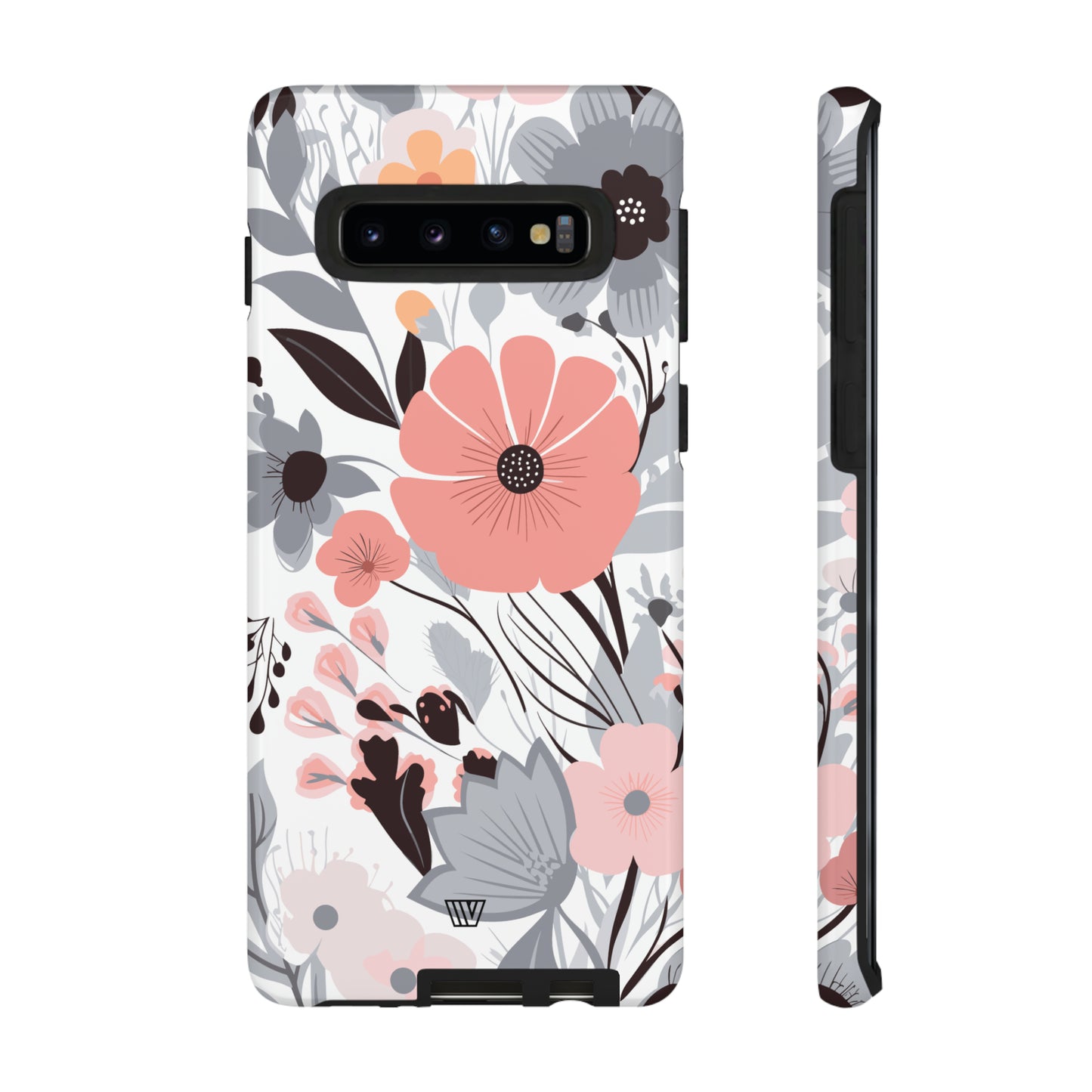 GRAY PASTEL FLOWERS | Tough Phone Case