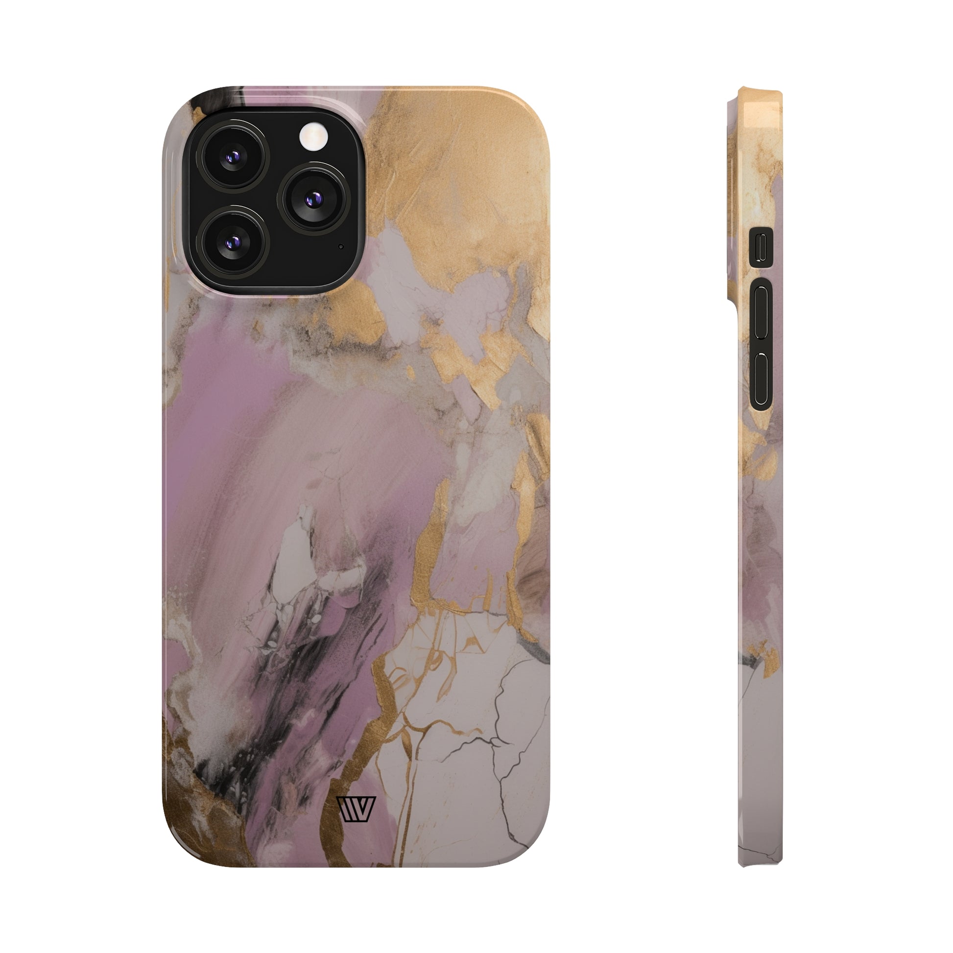 GOLD PINK ABSTRACT PAINTING | Slim iPhone Case - Trovvve