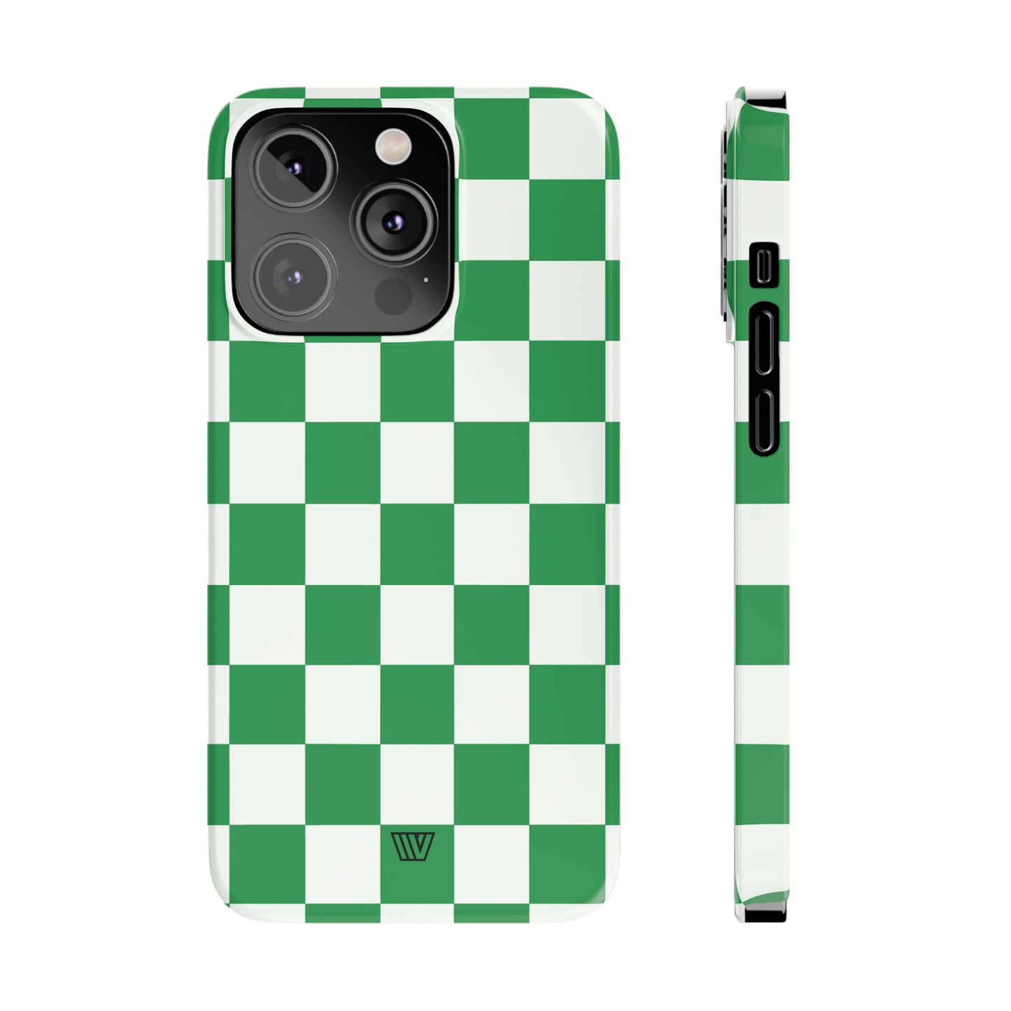 GREEN WHITE CHECKERBOARD | Slim iPhone Case - Trovvve