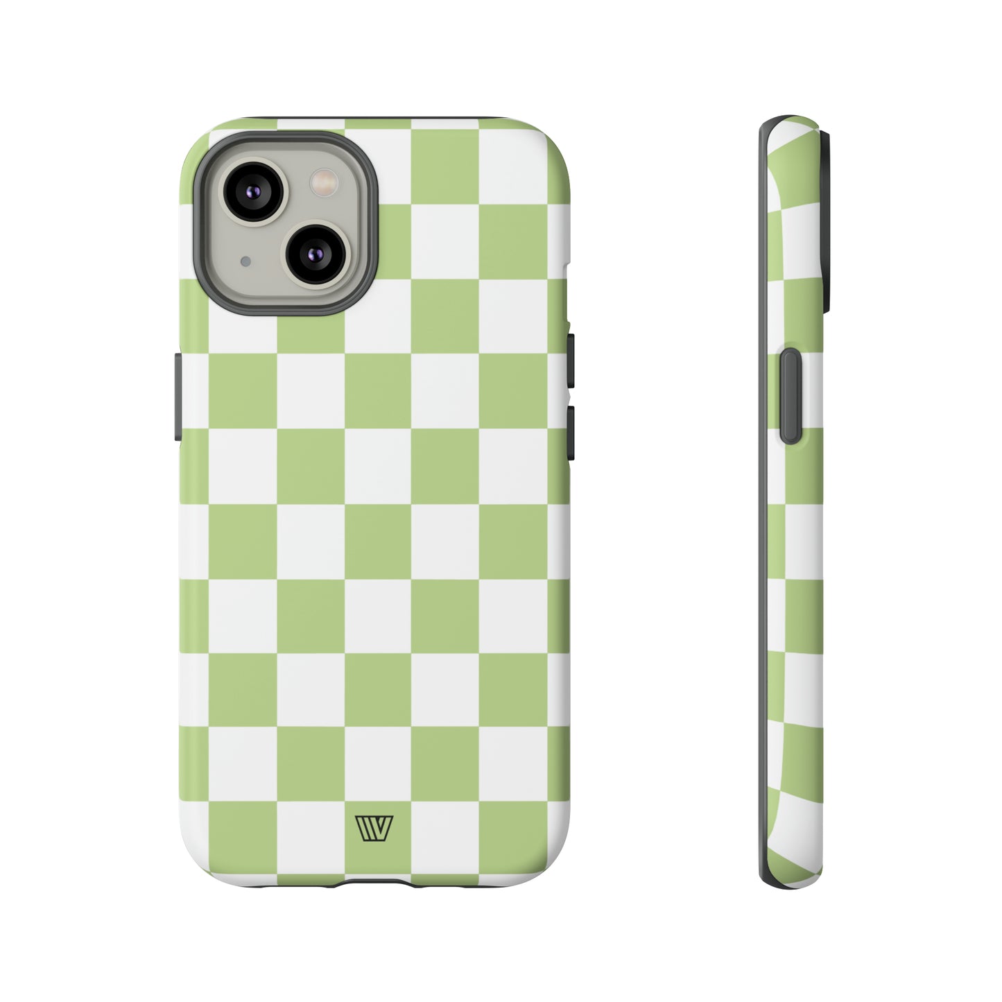 PALE OLIVE WHITE CHECKERBOARD | Tough Phone Case - Trovvve