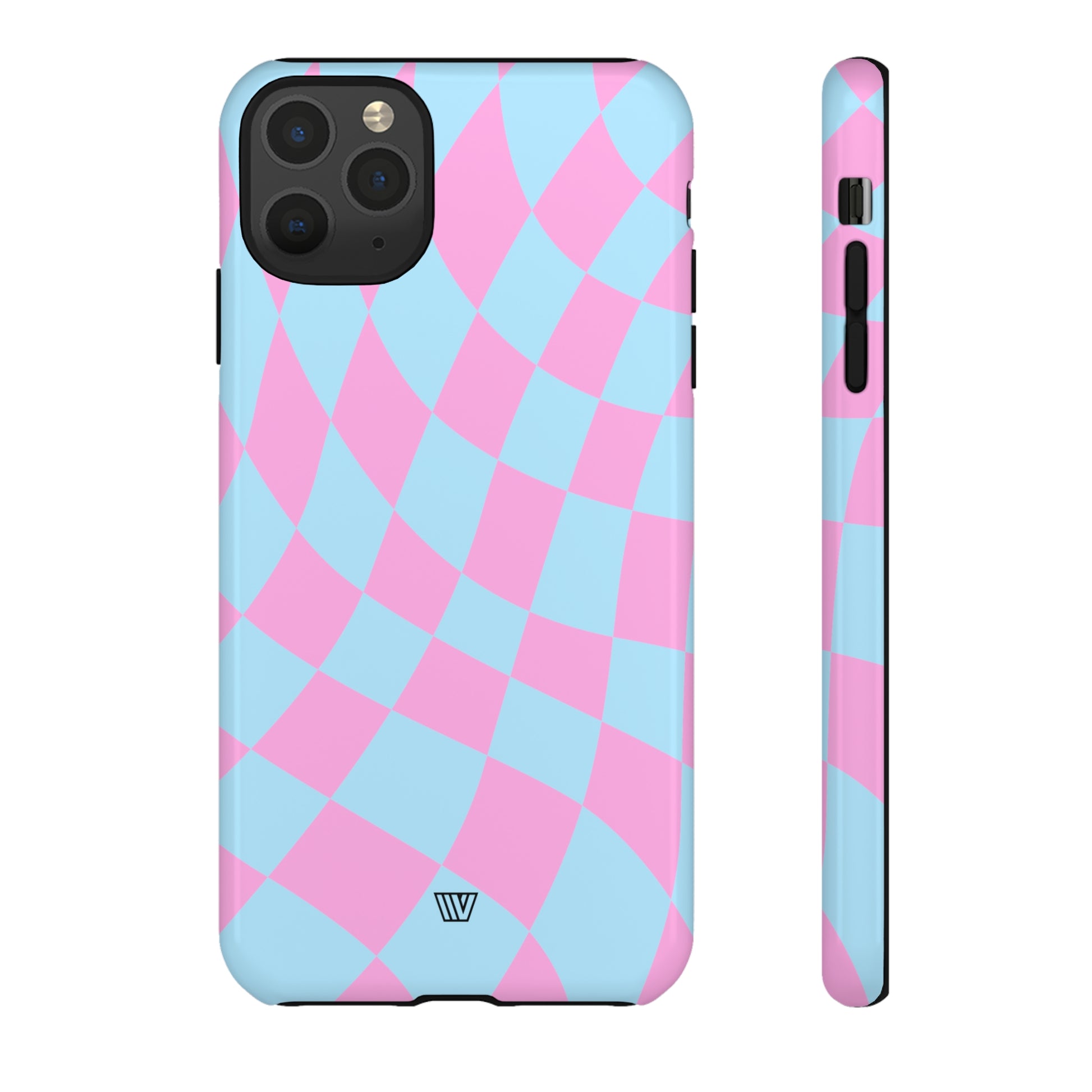 BLUE PINK CURVY CHECKERBOARD | Tough Phone Case - Trovvve