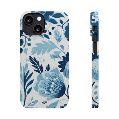 BLUE WHITE FLOWERS | Slim iPhone Case - Trovvve