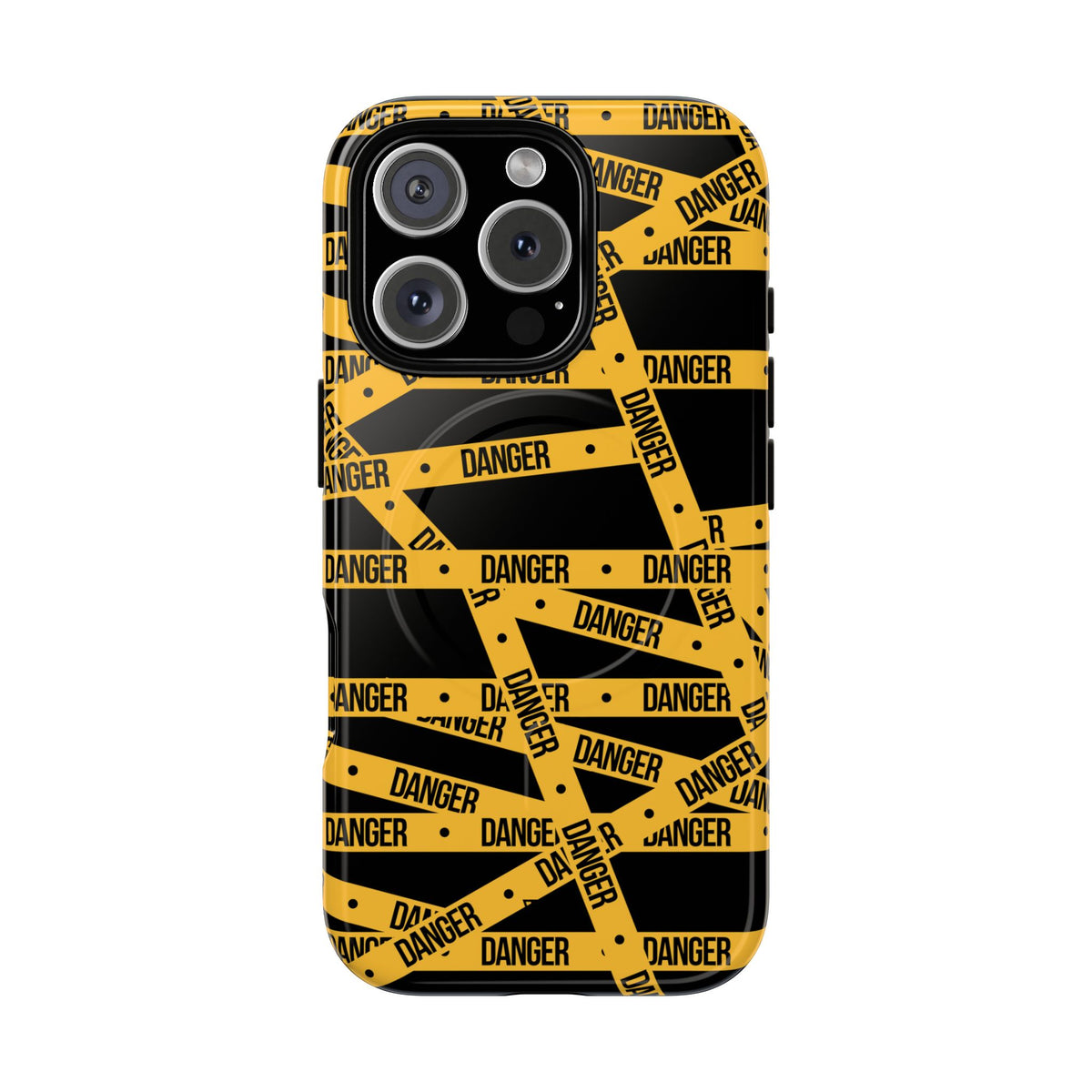 Danger Tape MagSafe Tough iPhone Case – iPhone 16 Pro, Glossy