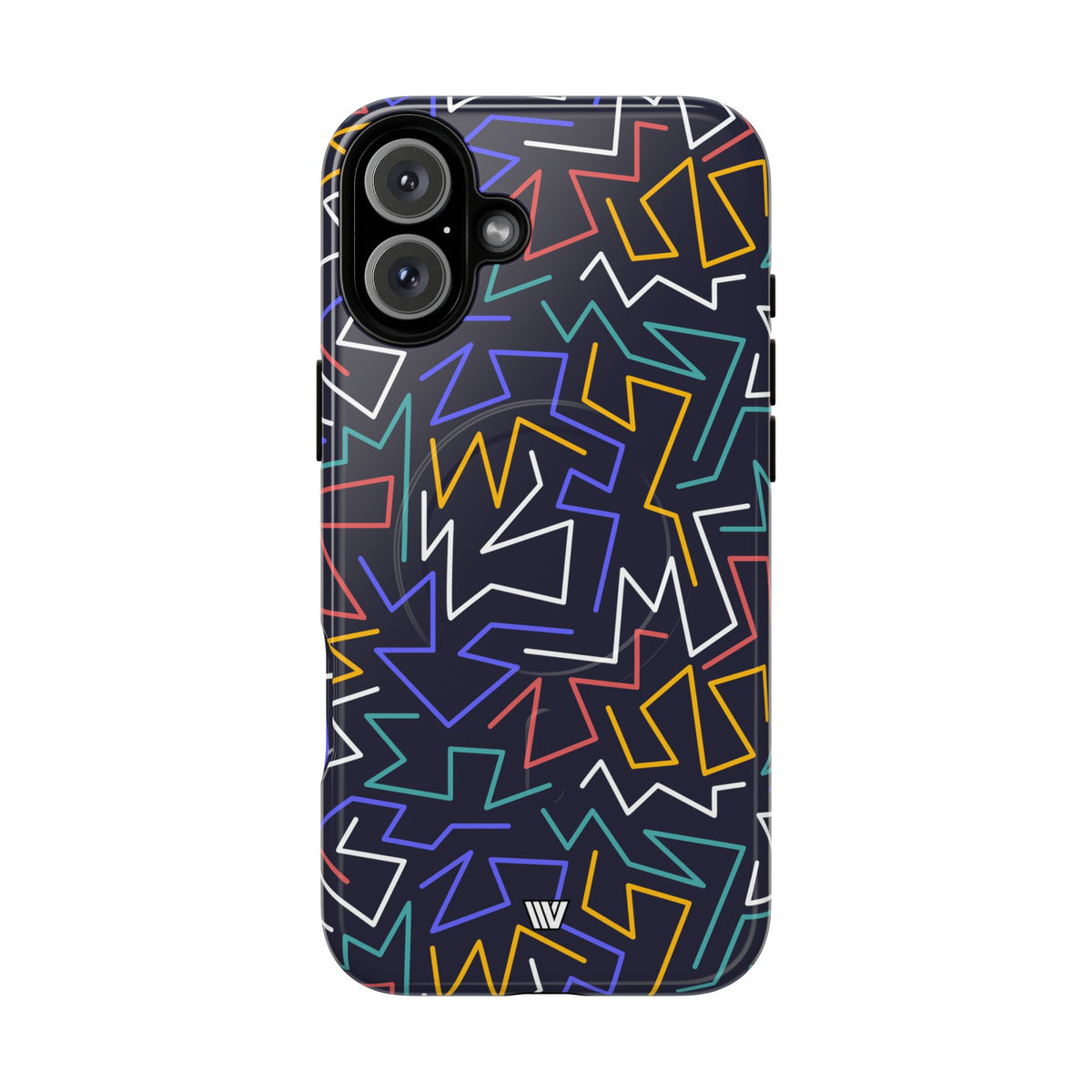 Zigzag Night MagSafe Tough iPhone Case – iPhone 16 Plus, Glossy