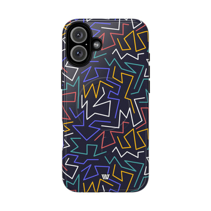 Zigzag Night MagSafe Tough iPhone Case – iPhone 16 Plus, Glossy