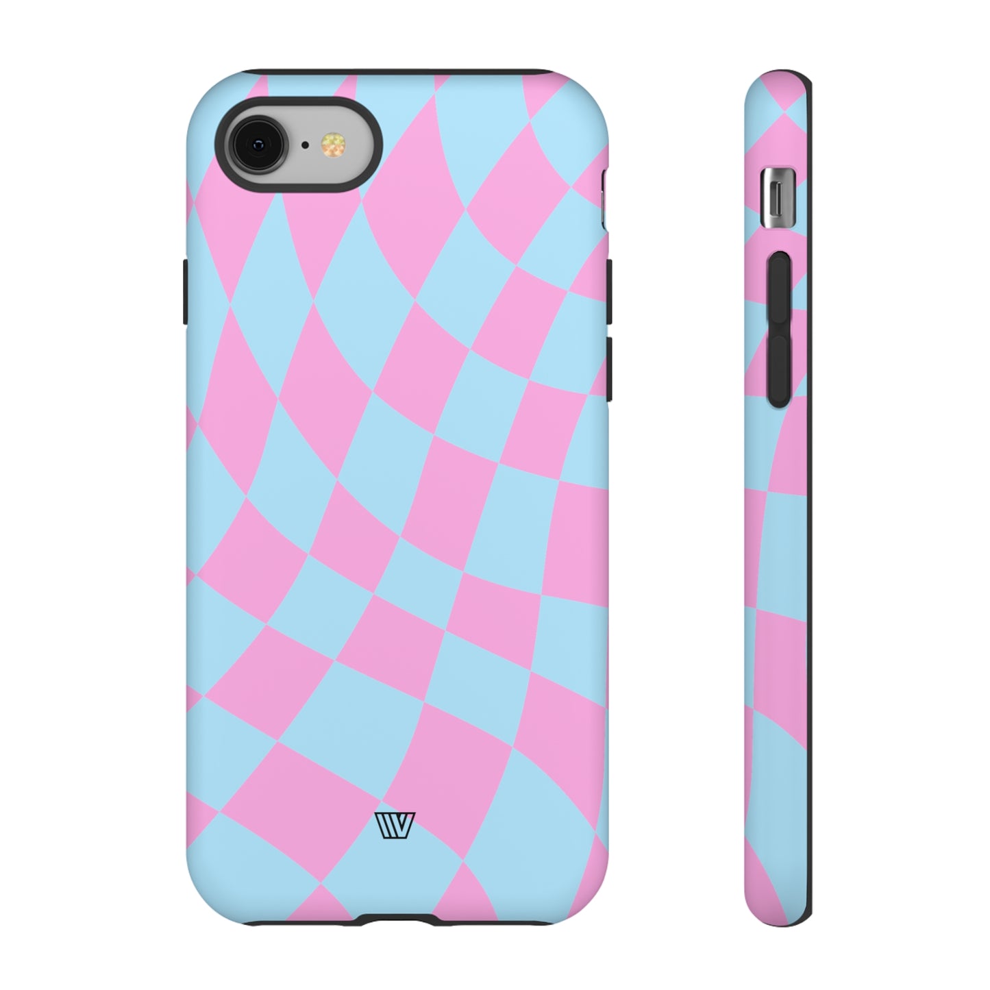 BLUE PINK CURVY CHECKERBOARD | Tough Phone Case - Trovvve