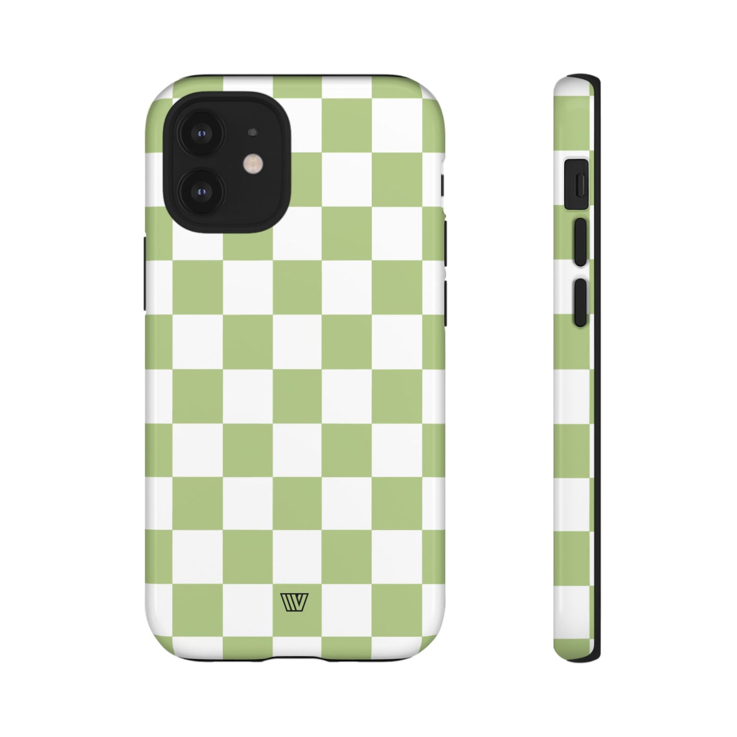 PALE OLIVE WHITE CHECKERBOARD | Tough Phone Case