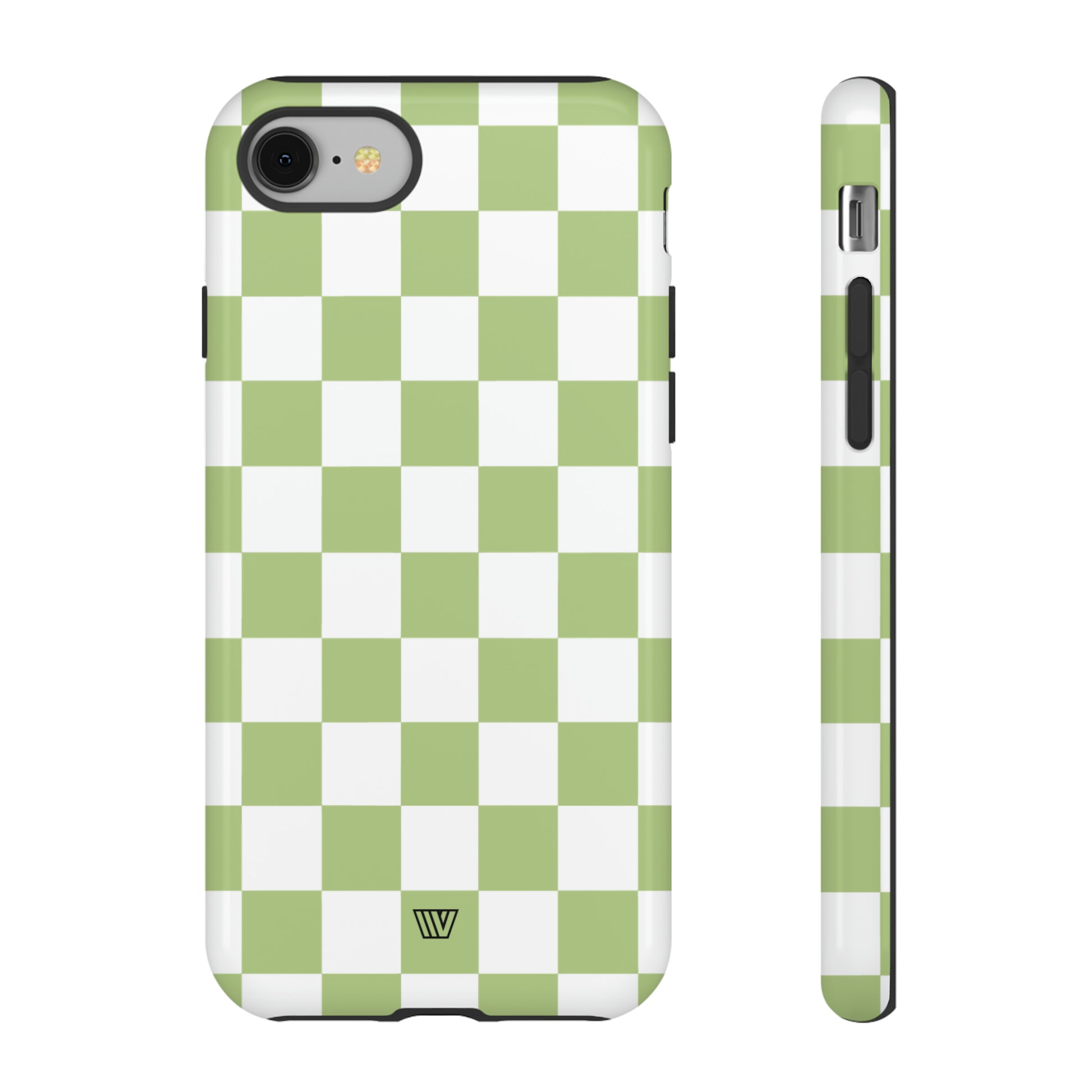 PALE OLIVE WHITE CHECKERBOARD | Tough Phone Case - Trovvve