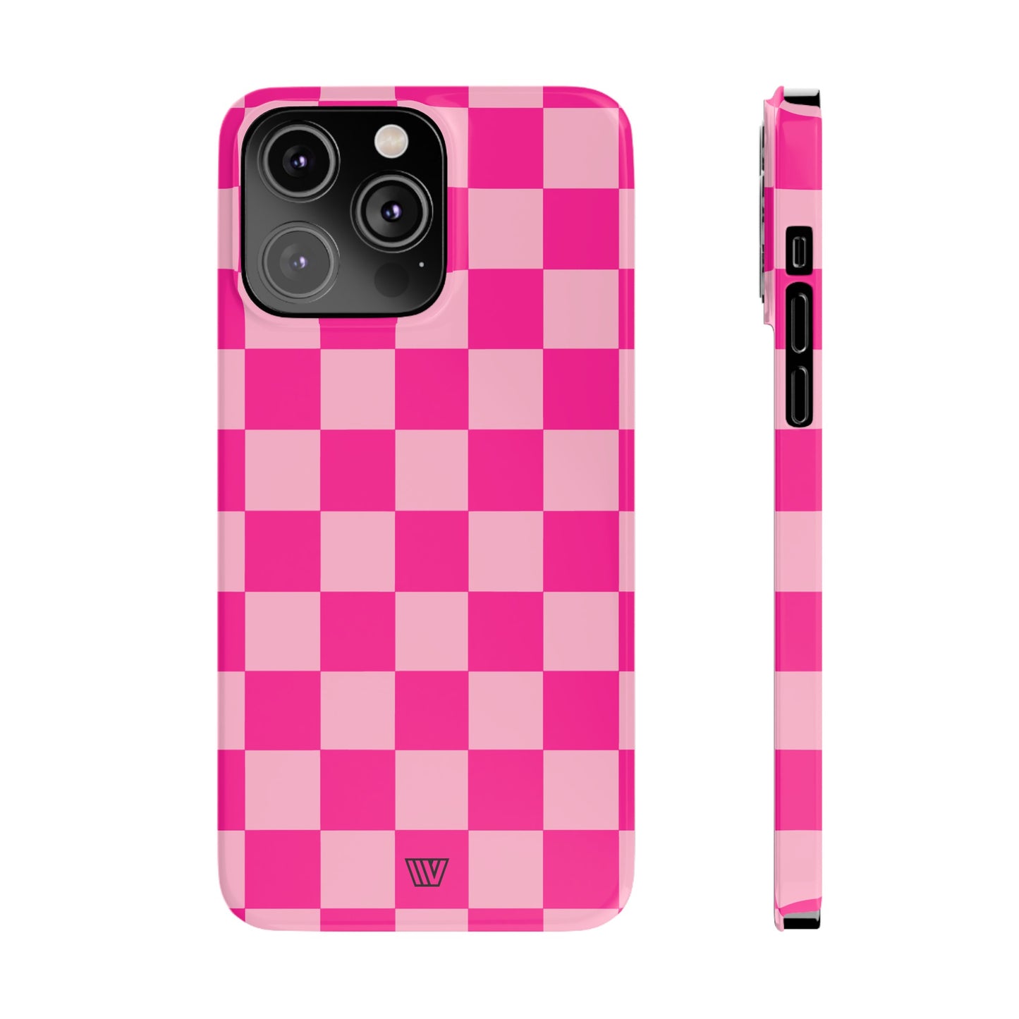 HOT PINK CHECKERBOARD | Slim iPhone Case