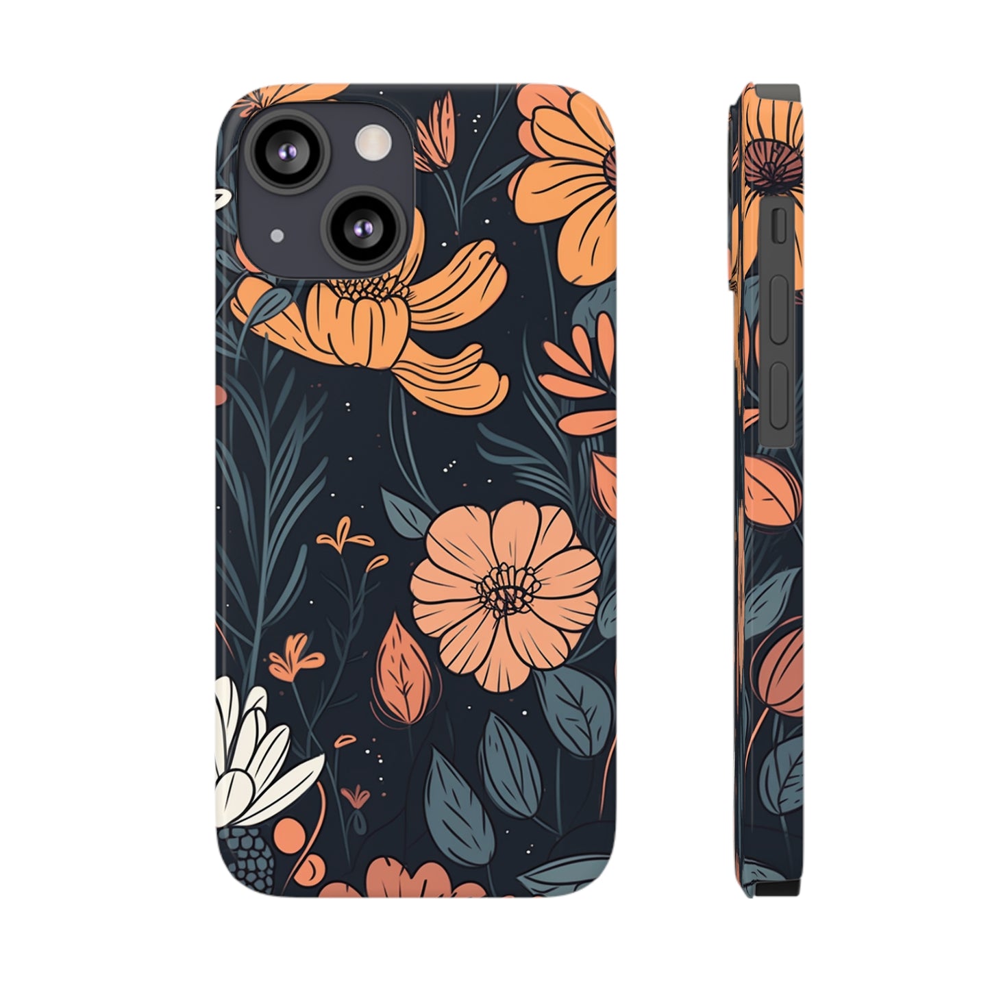 DARK FLOWER PATTERN  | Slim iPhone Case - Trovvve