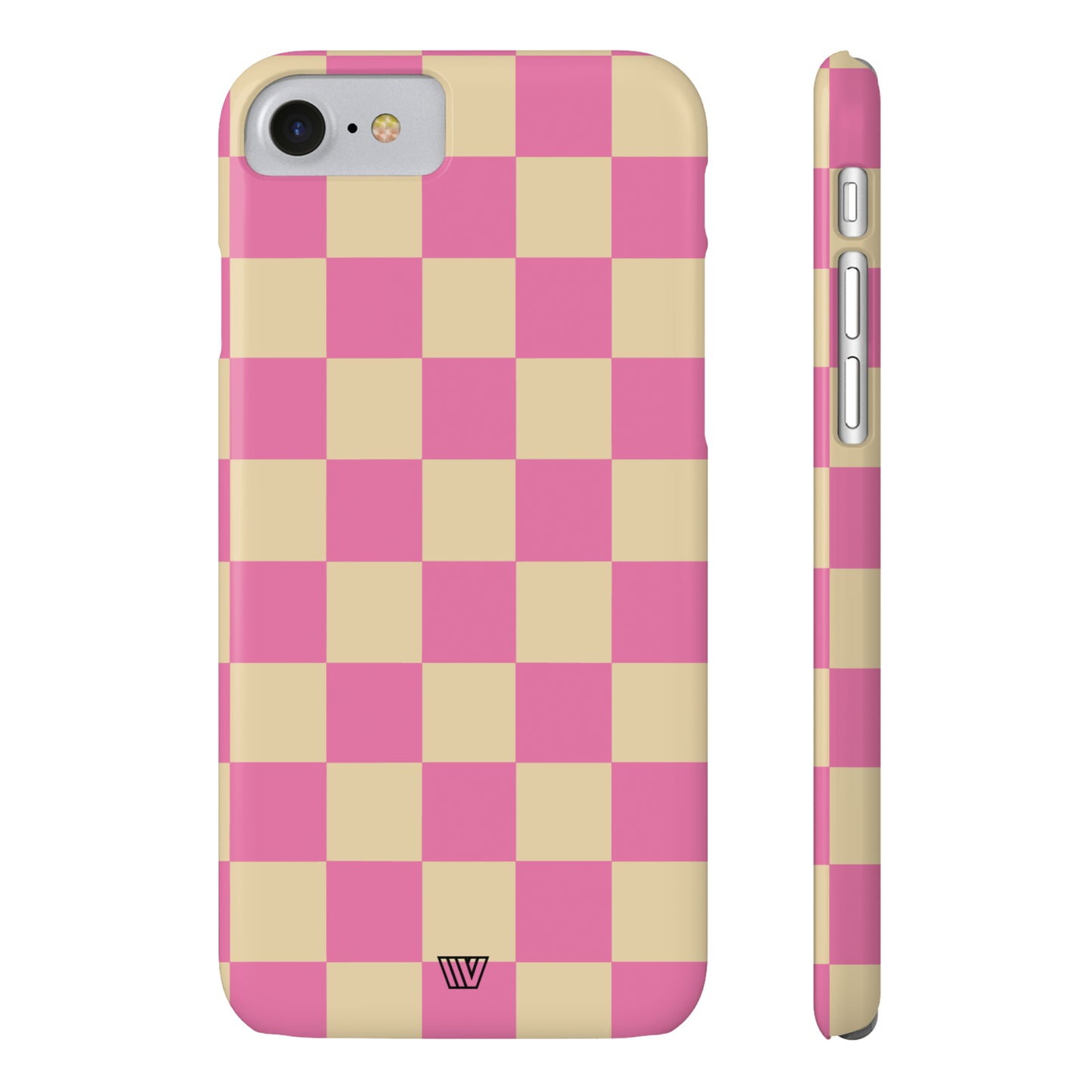 PINK TAN CHECKERBOARD | Slim iPhone Case - Trovvve