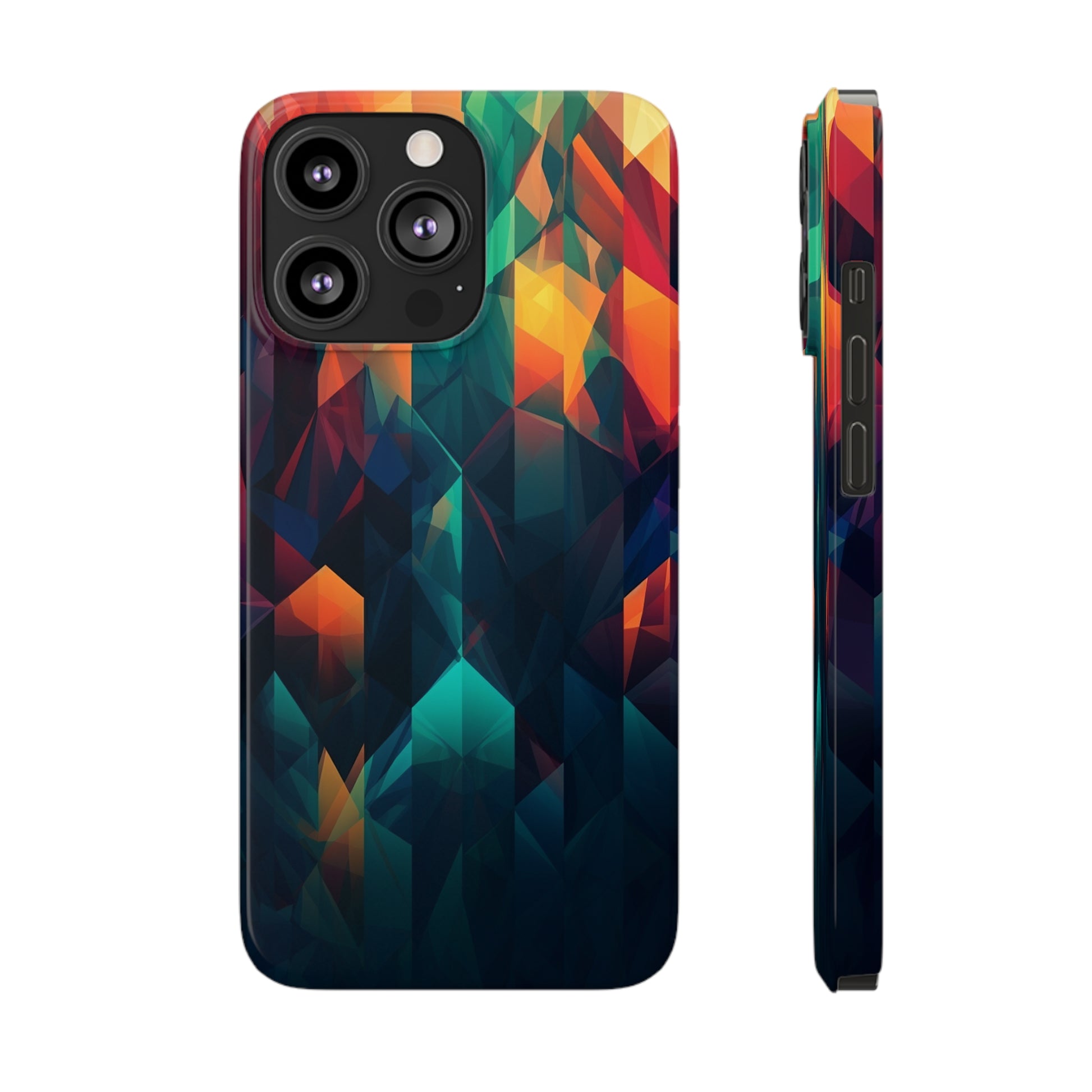 COLORFUL ABSTRACT GEOMETRY | Slim iPhone Case - Trovvve