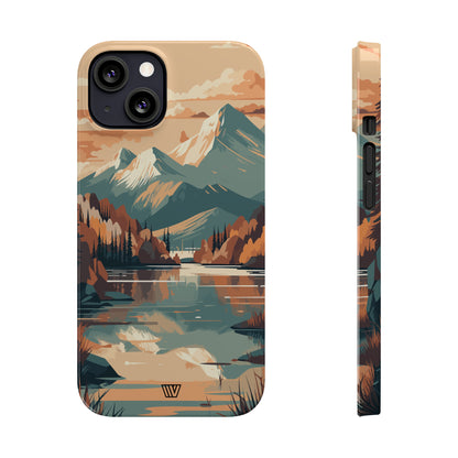 FALL MOUNTAIN RIVER LANDSCAPE | Slim iPhone Case - Trovvve