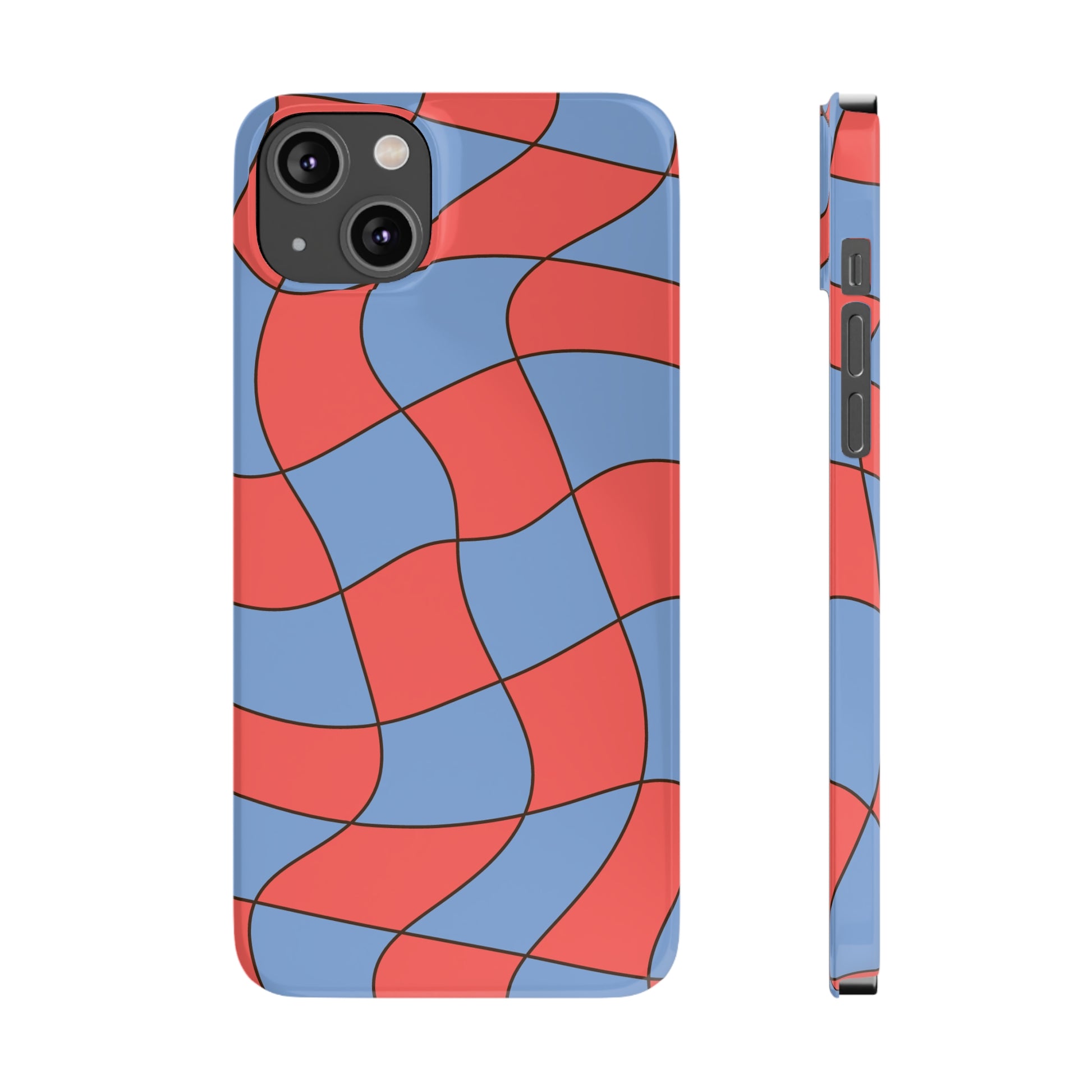 RETRO WAVY CHECKERBOARD  | Slim iPhone Case - Trovvve