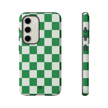 GREEN WHITE CHECKERBOARD | Tough Phone Case - Trovvve