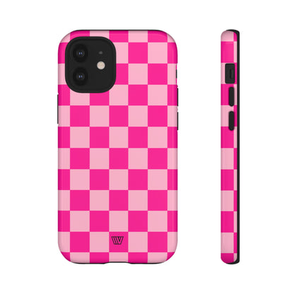 HOT PINK CHECKERBOARD | Tough Phone Case