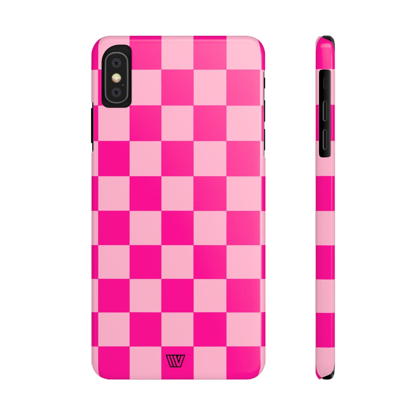 HOT PINK CHECKERBOARD | Slim iPhone Case