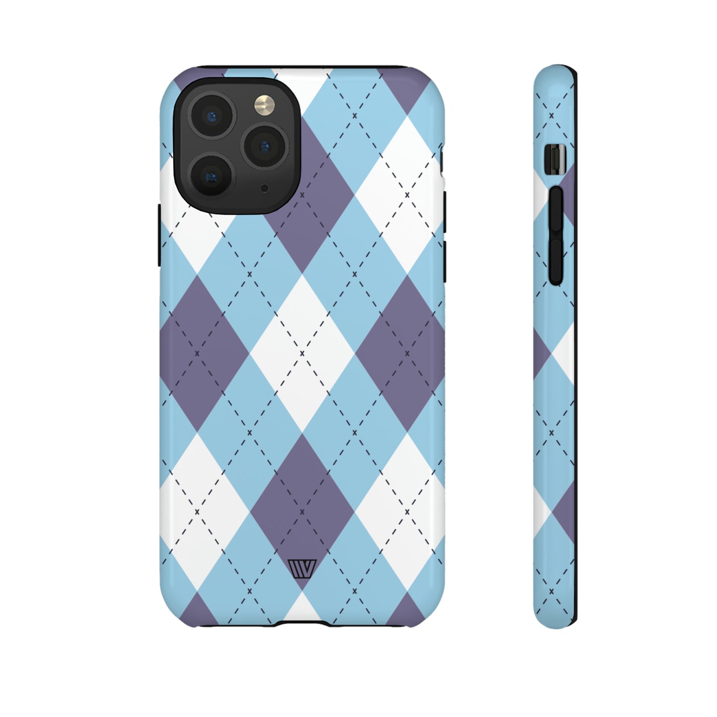 BLUE WHITE PURPLE ARGYLE | Tough Phone Case