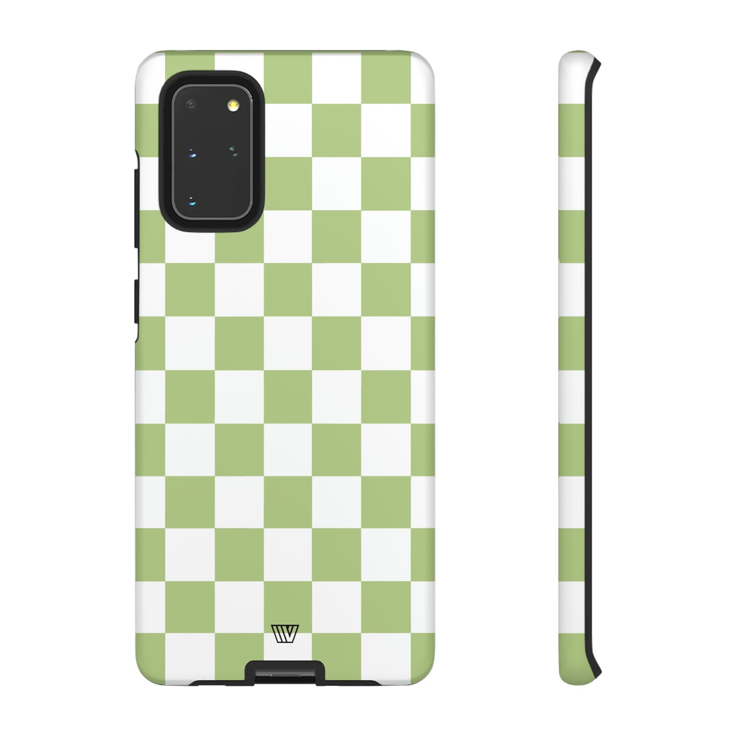 PALE OLIVE WHITE CHECKERBOARD | Tough Phone Case - Trovvve