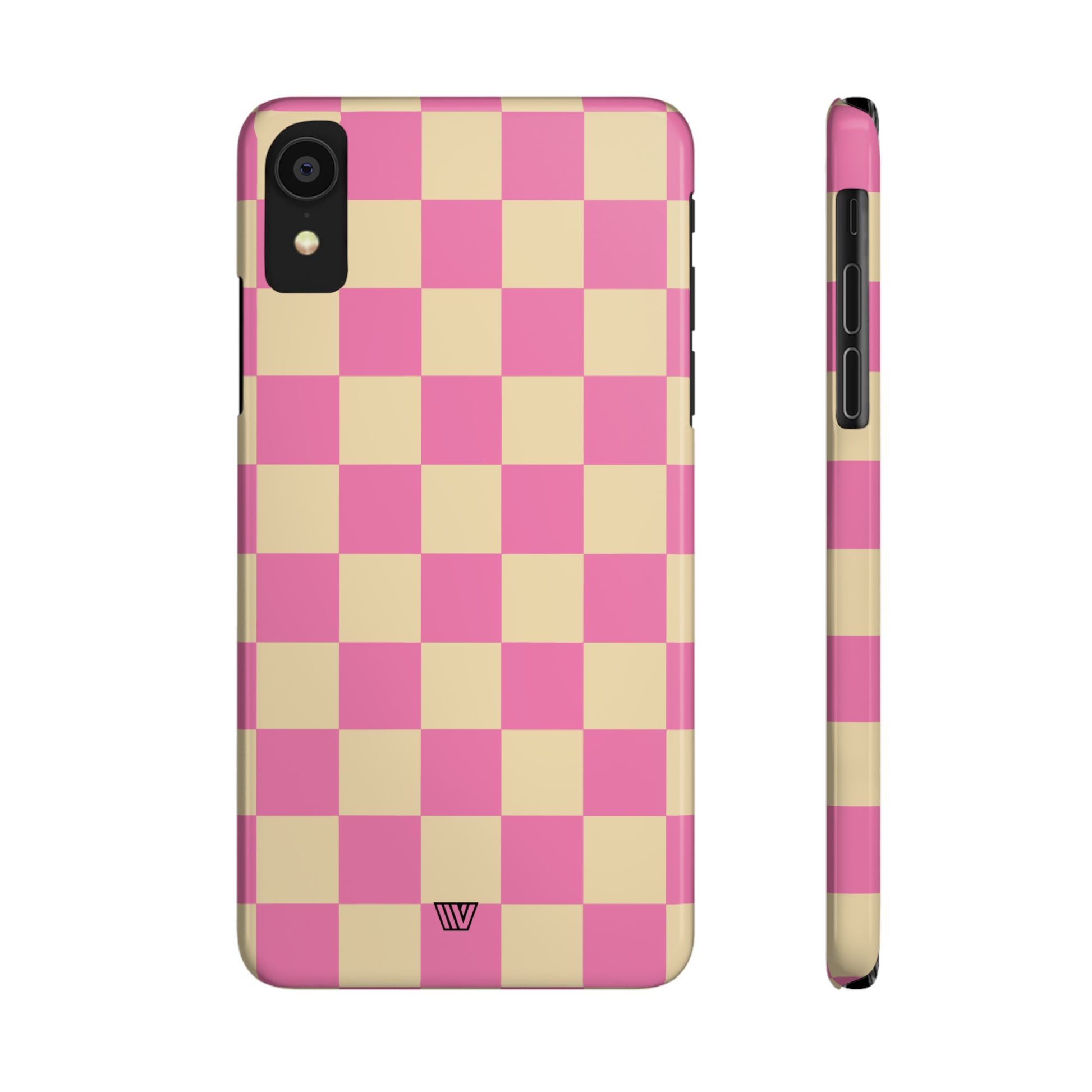 PINK TAN CHECKERBOARD | Slim iPhone Case - Trovvve