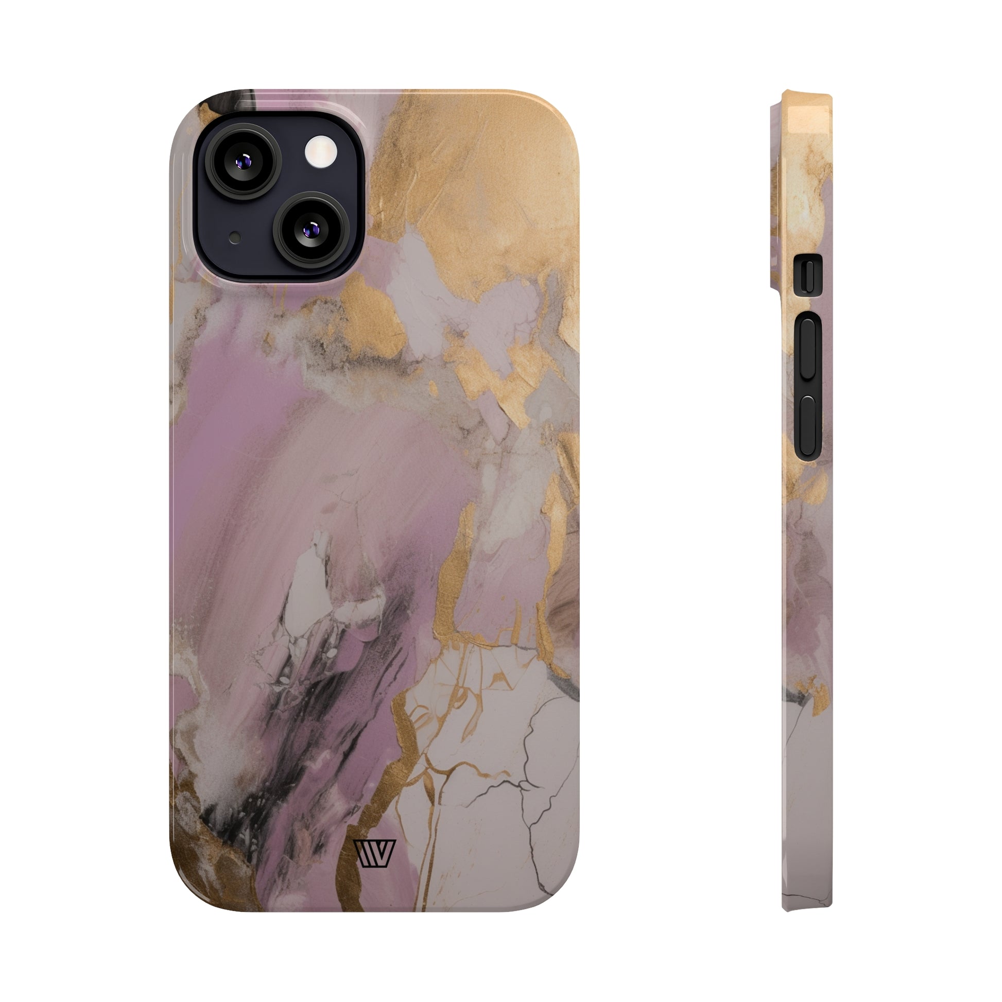 GOLD PINK ABSTRACT PAINTING | Slim iPhone Case - Trovvve